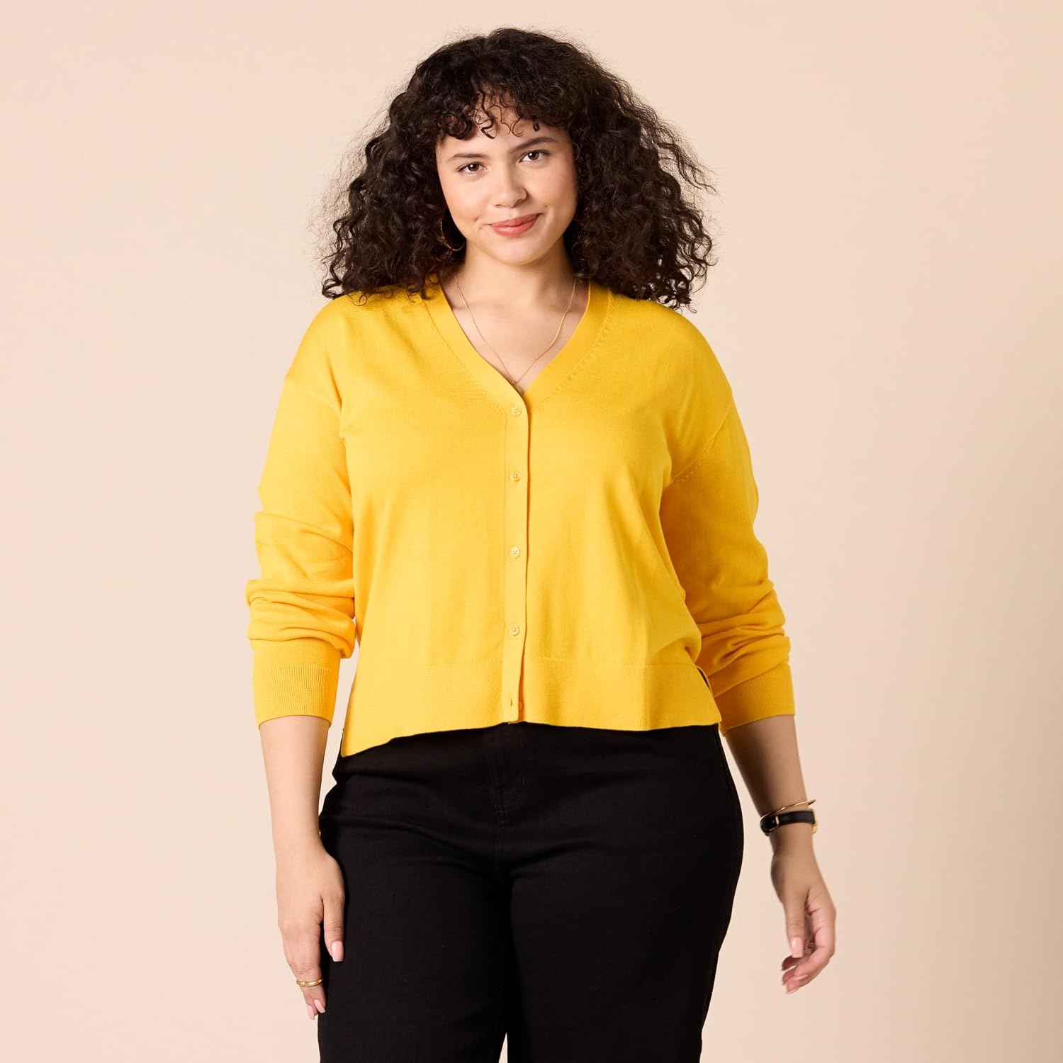 image:imageAmazon Essentials Womens Lightweight Cardigan SweaterGolden Yellow