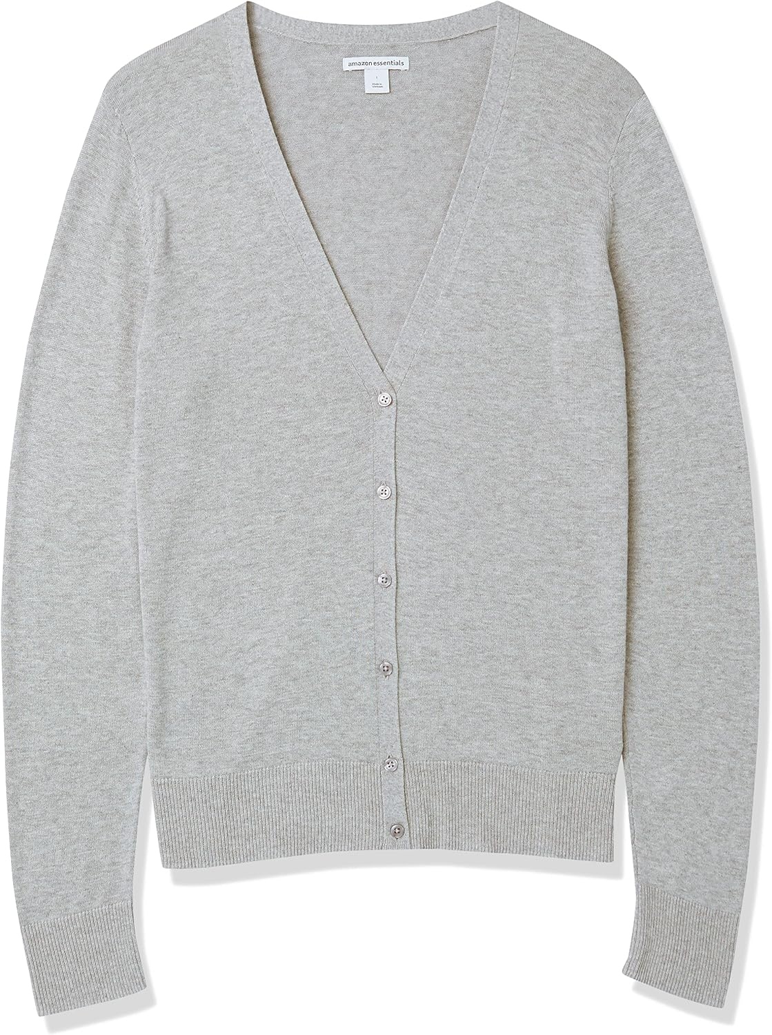 image:imageAmazon Essentials Womens Lightweight Cardigan SweaterLight Grey Heather