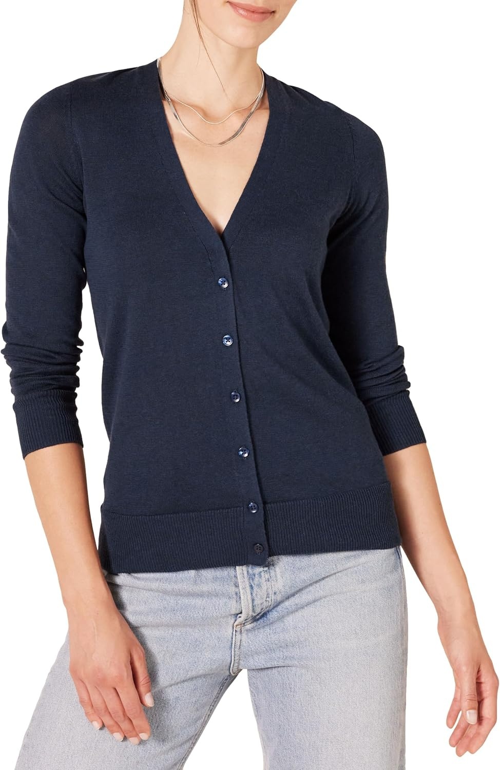image:imageAmazon Essentials Womens Lightweight Cardigan SweaterNavy