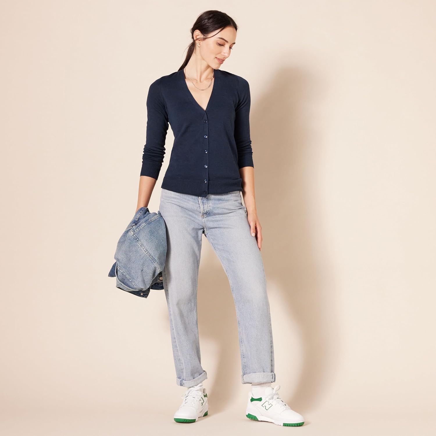 image:imageAmazon Essentials Womens Lightweight Cardigan SweaterNavy