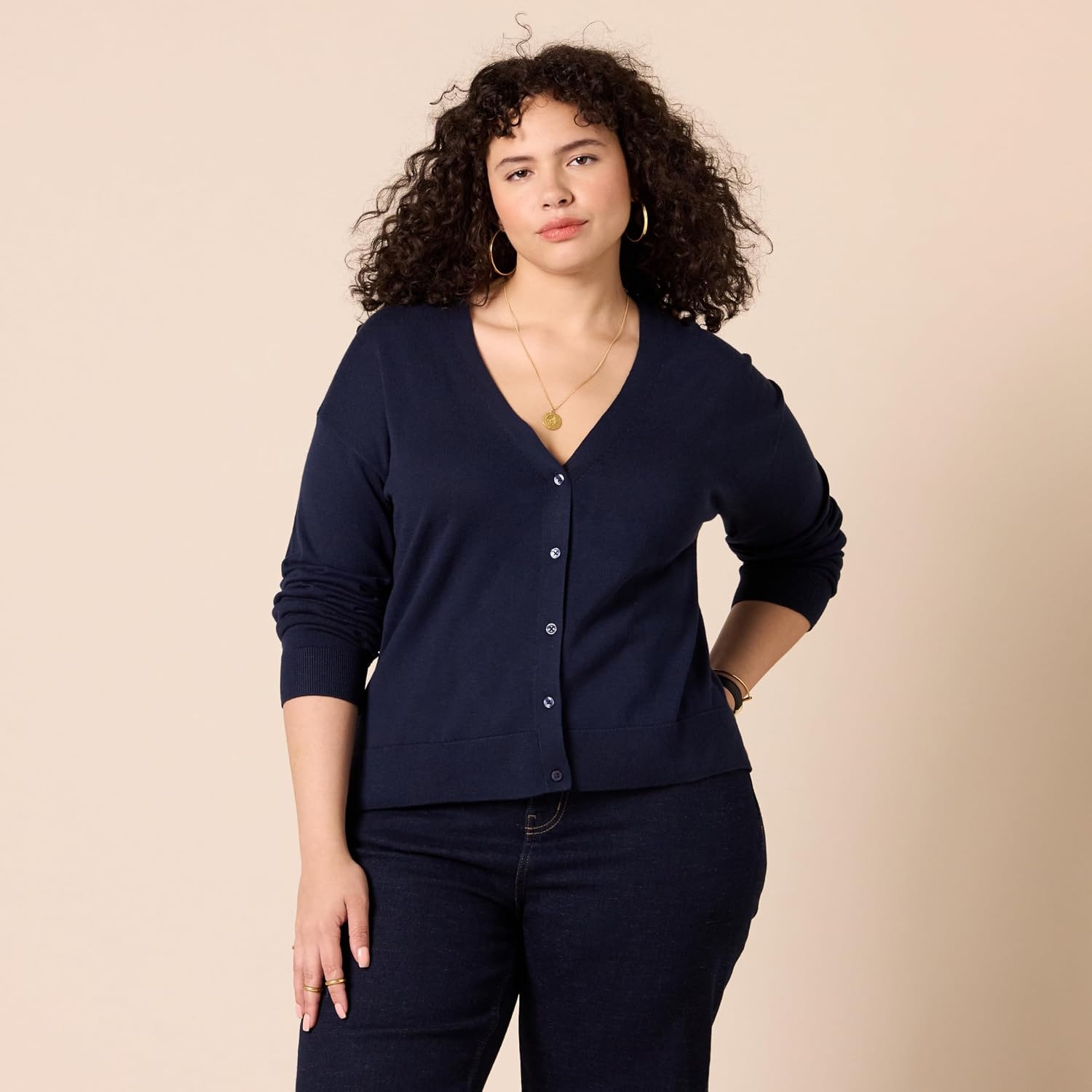 image:imageAmazon Essentials Womens Lightweight Cardigan SweaterNavy