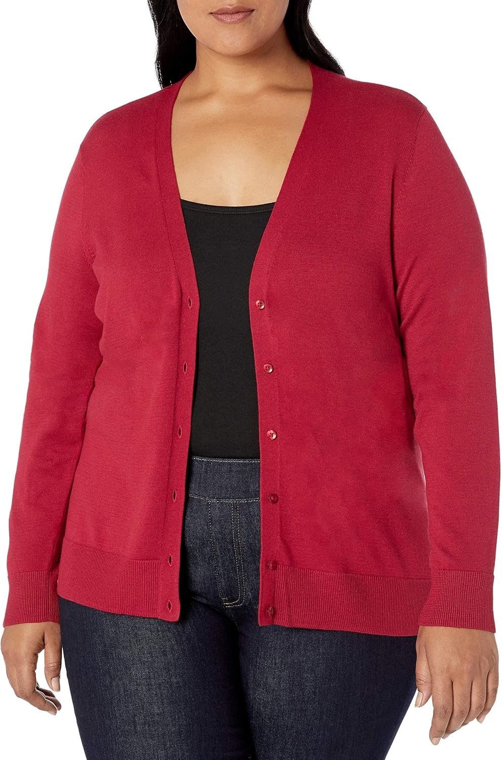 image:imageAmazon Essentials Womens Lightweight Cardigan SweaterRed