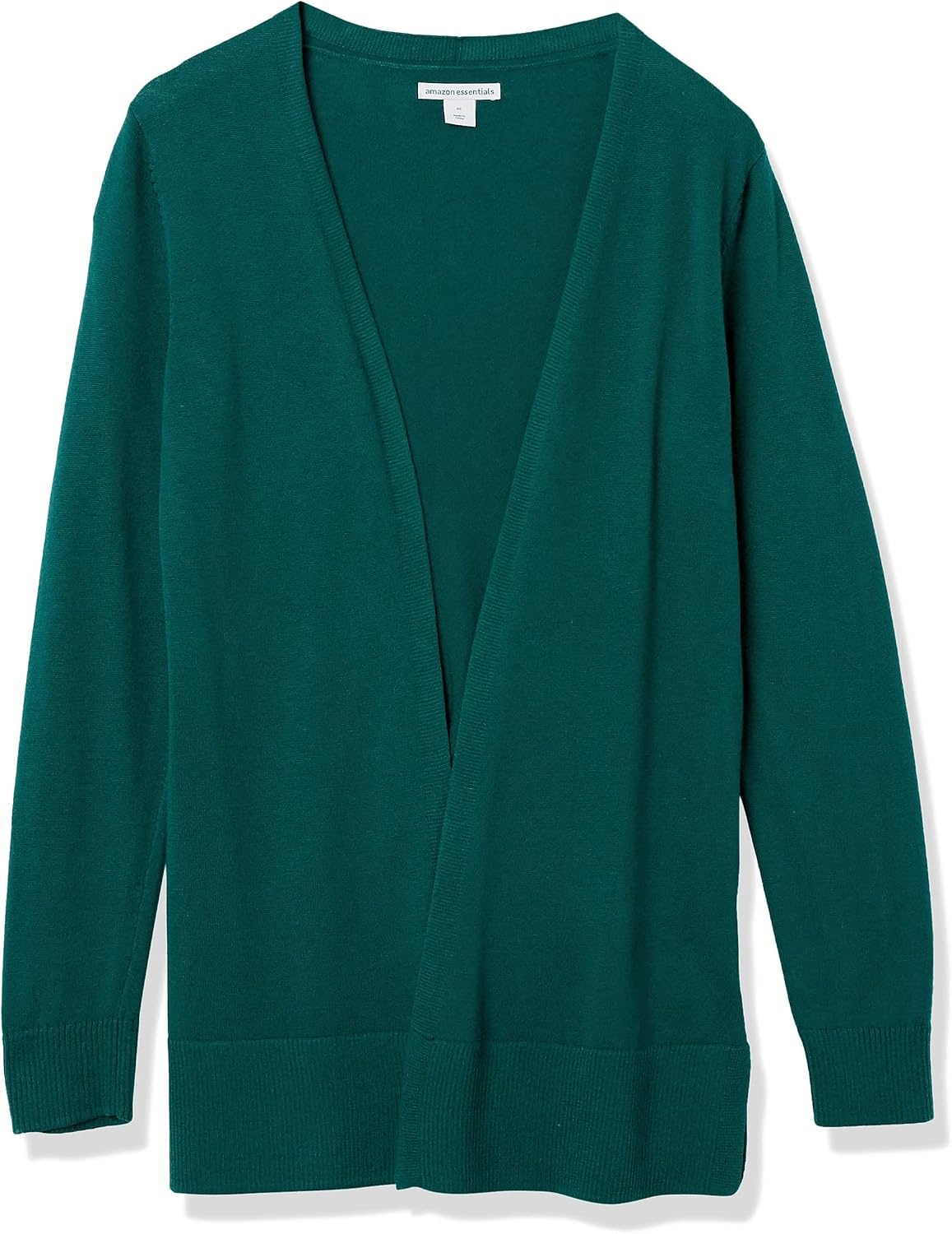image:imageAmazon Essentials Womens Lightweight LongSleeve OpenFront Long Cardigan Sweater Regular FitDark Green