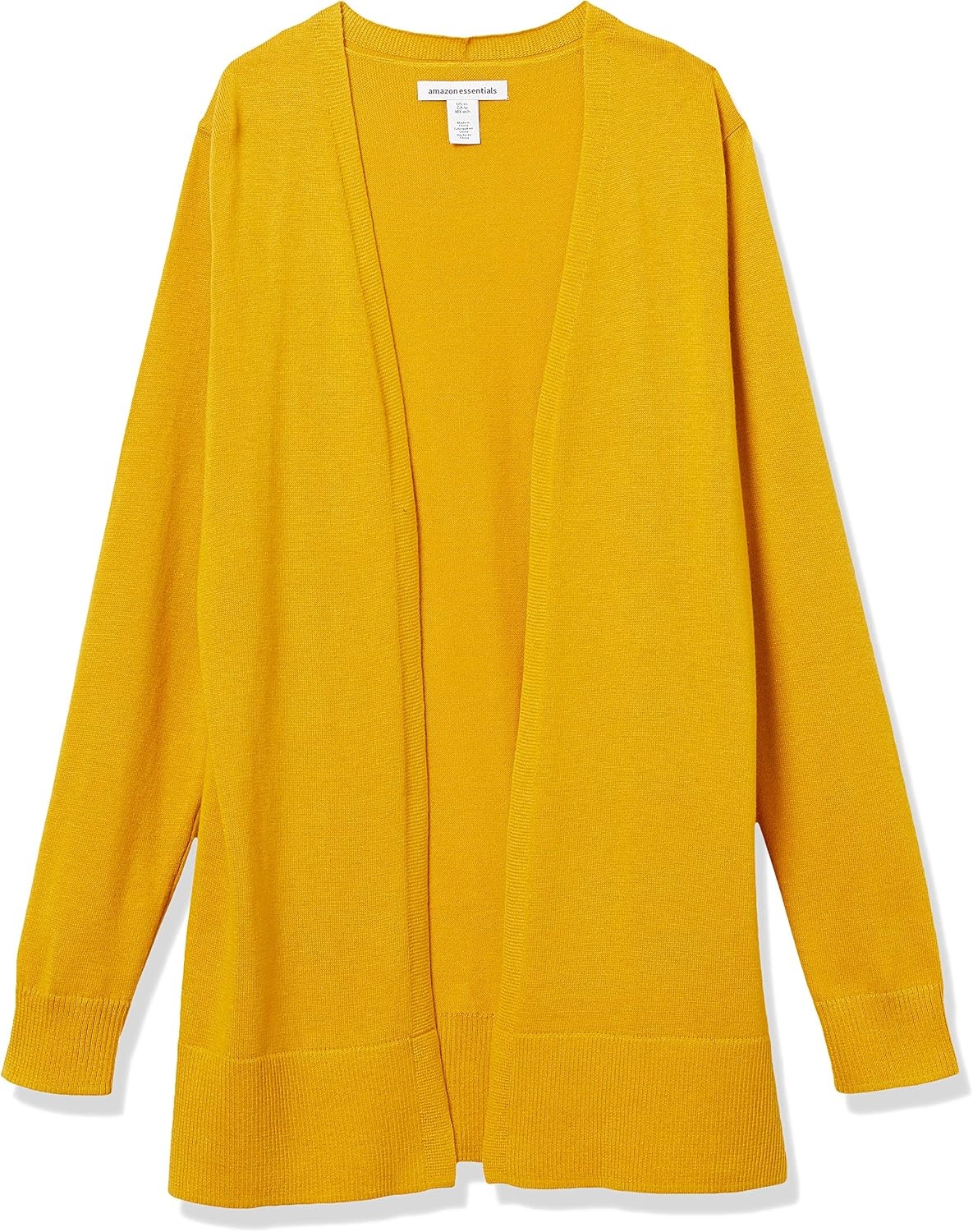 image:imageAmazon Essentials Womens Lightweight LongSleeve OpenFront Long Cardigan Sweater Regular FitGold