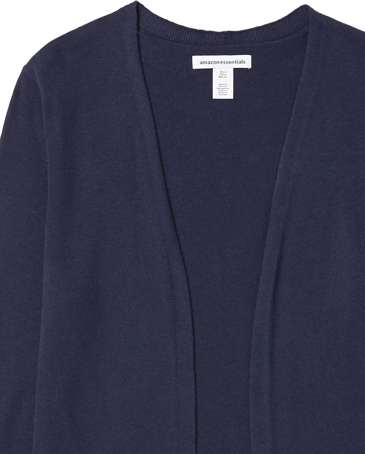 image:imageAmazon Essentials Womens Lightweight LongSleeve OpenFront Long Cardigan Sweater Regular FitNavy