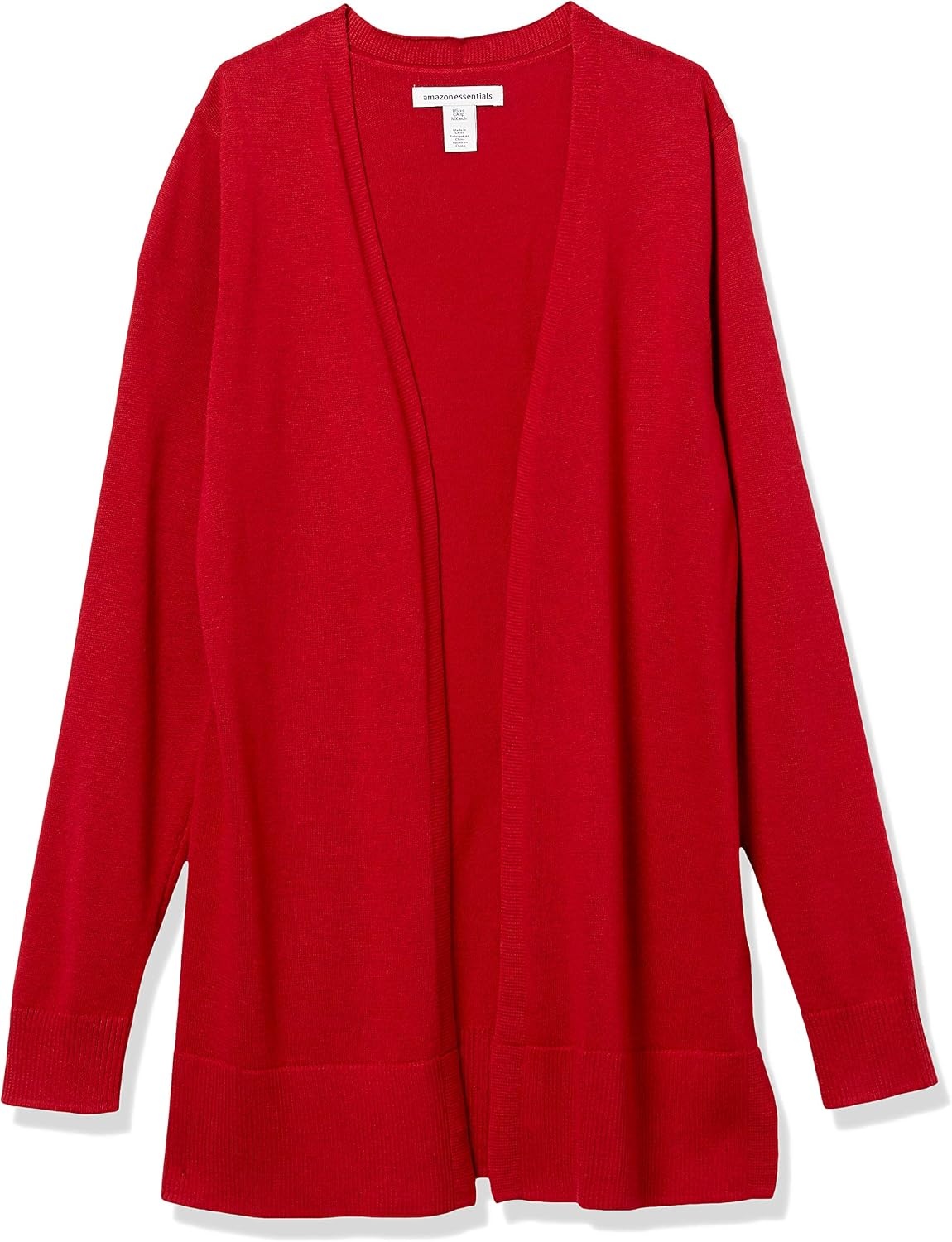 image:imageAmazon Essentials Womens Lightweight LongSleeve OpenFront Long Cardigan Sweater Regular FitRed