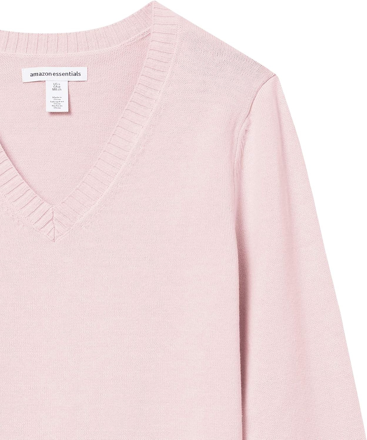 image:imageAmazon Essentials Womens Lightweight LongSleeve VNeck Cotton SweaterLight Pink