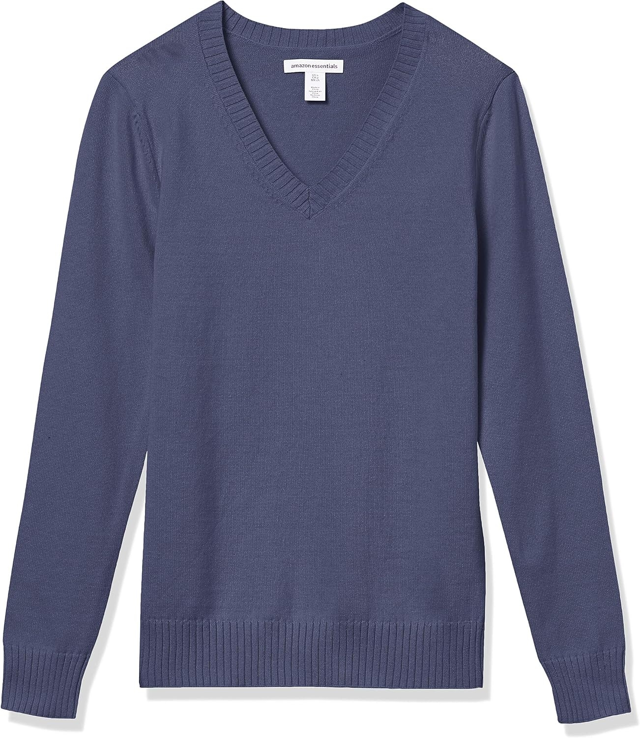 image:imageAmazon Essentials Womens Lightweight LongSleeve VNeck Cotton SweaterNavy