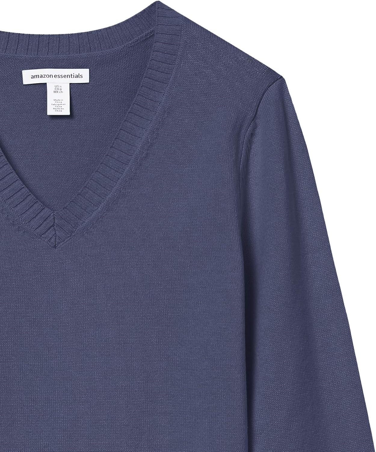 image:imageAmazon Essentials Womens Lightweight LongSleeve VNeck Cotton SweaterNavy