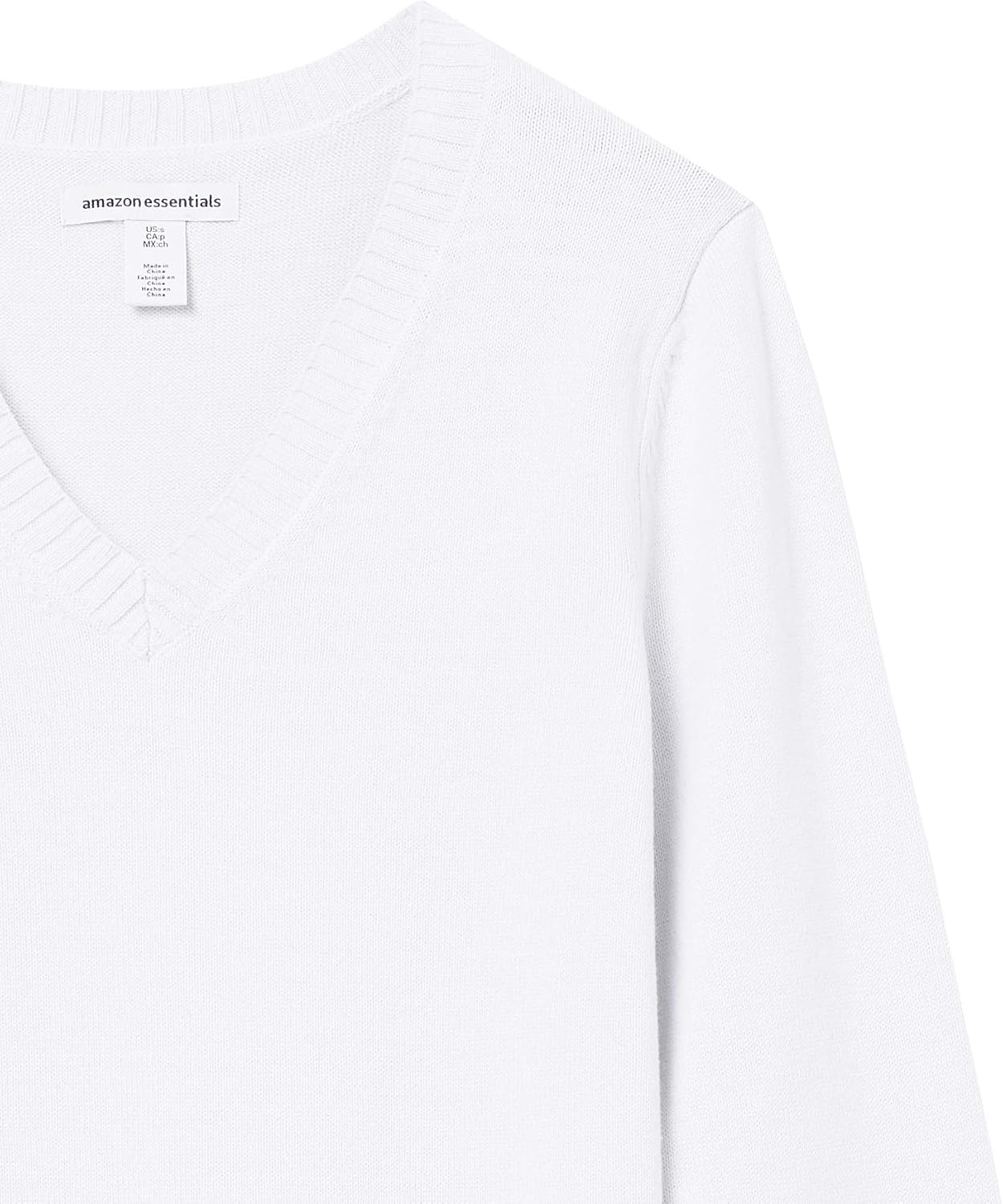 image:imageAmazon Essentials Womens Lightweight LongSleeve VNeck Cotton SweaterWhite