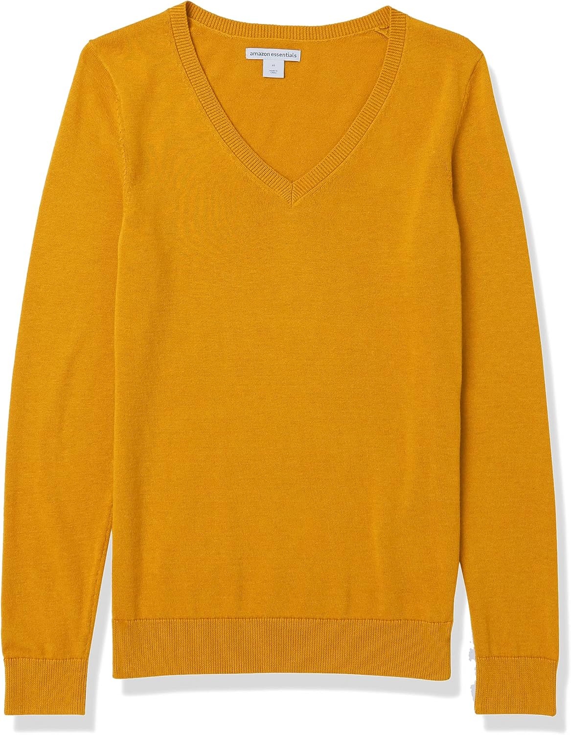 image:imageAmazon Essentials Womens Lightweight LongSleeve VNeck SweaterDark Golden Yellow
