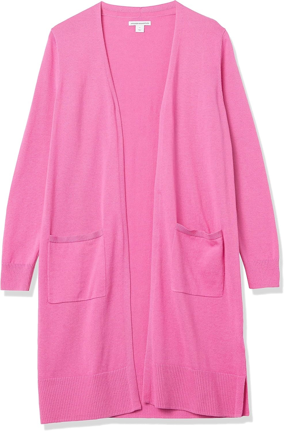 image:imageAmazon Essentials Womens Lightweight Longer Length OpenFront LongSleeve Cardigan SweaterBright Pink