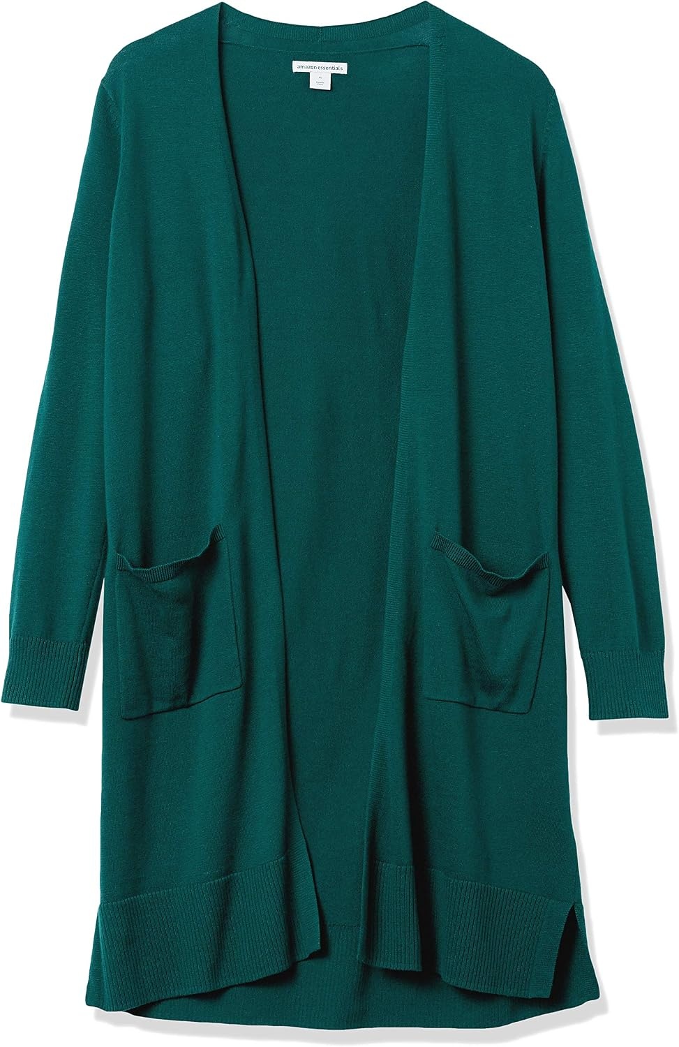 image:imageAmazon Essentials Womens Lightweight Longer Length OpenFront LongSleeve Cardigan SweaterDark Green
