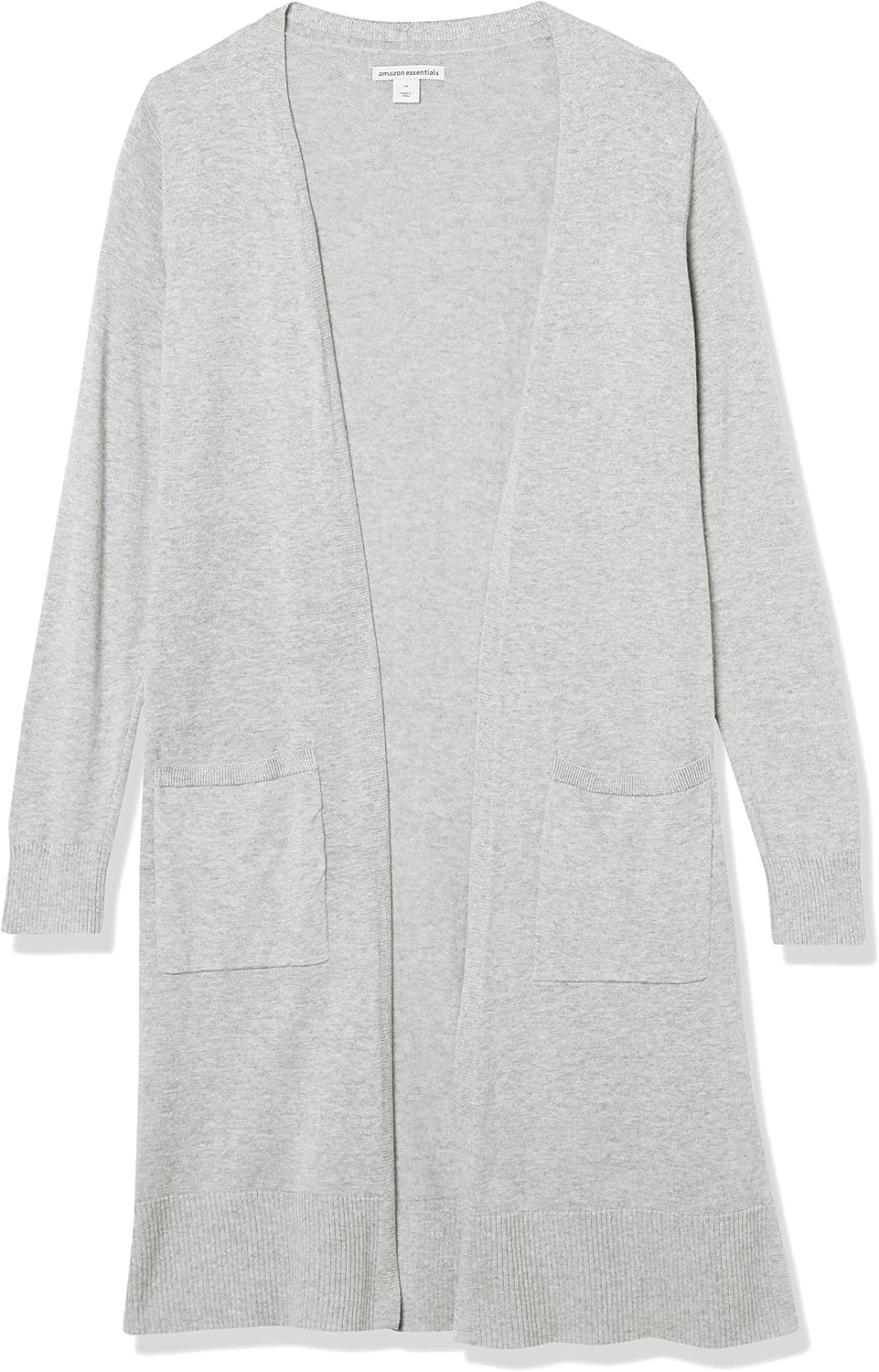 image:imageAmazon Essentials Womens Lightweight Longer Length OpenFront LongSleeve Cardigan SweaterLight Grey Heather