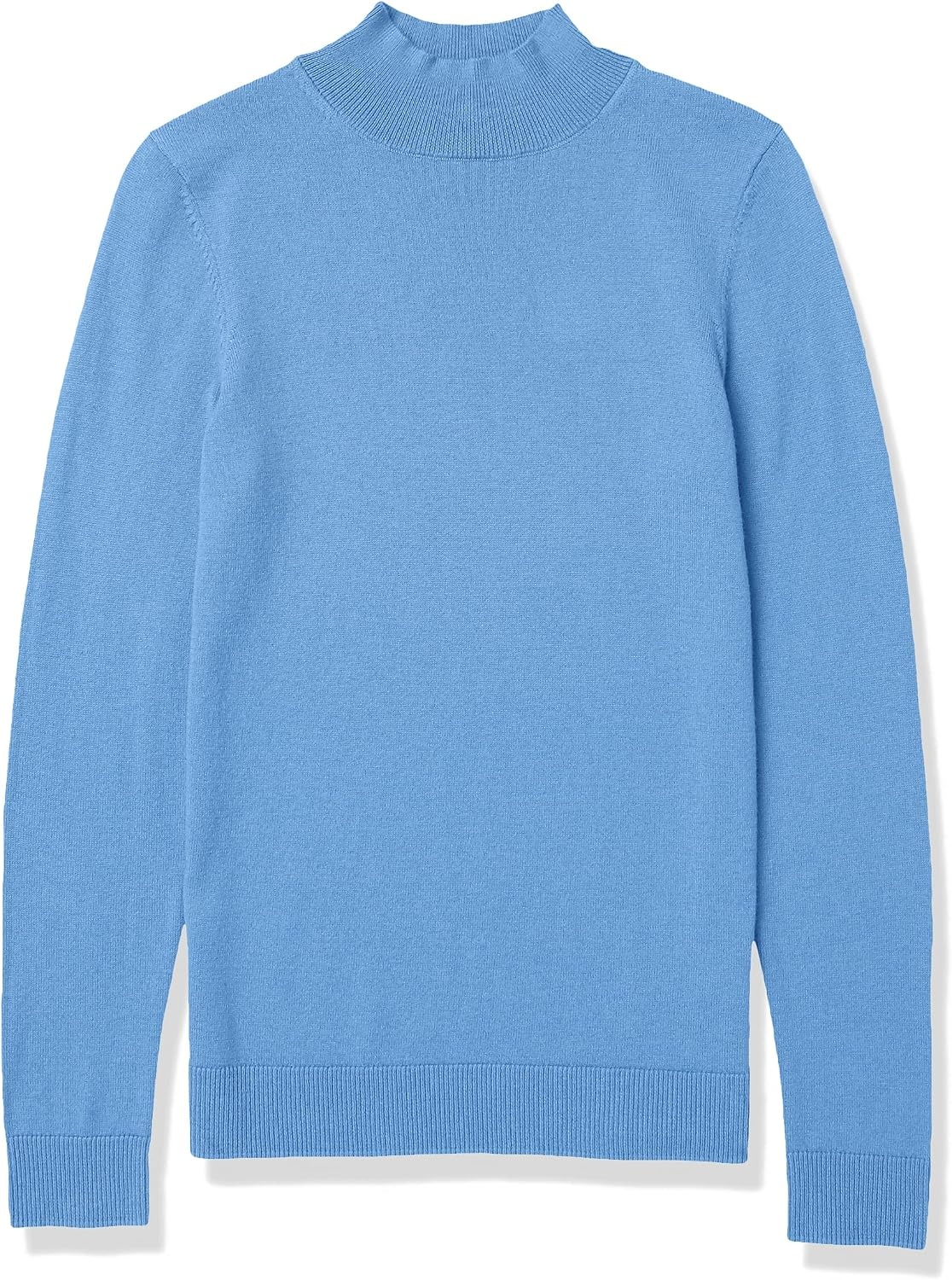 image:imageAmazon Essentials Womens Lightweight Mock Neck Pullover Sweater Regular Fit Available in Plus SizeBlue