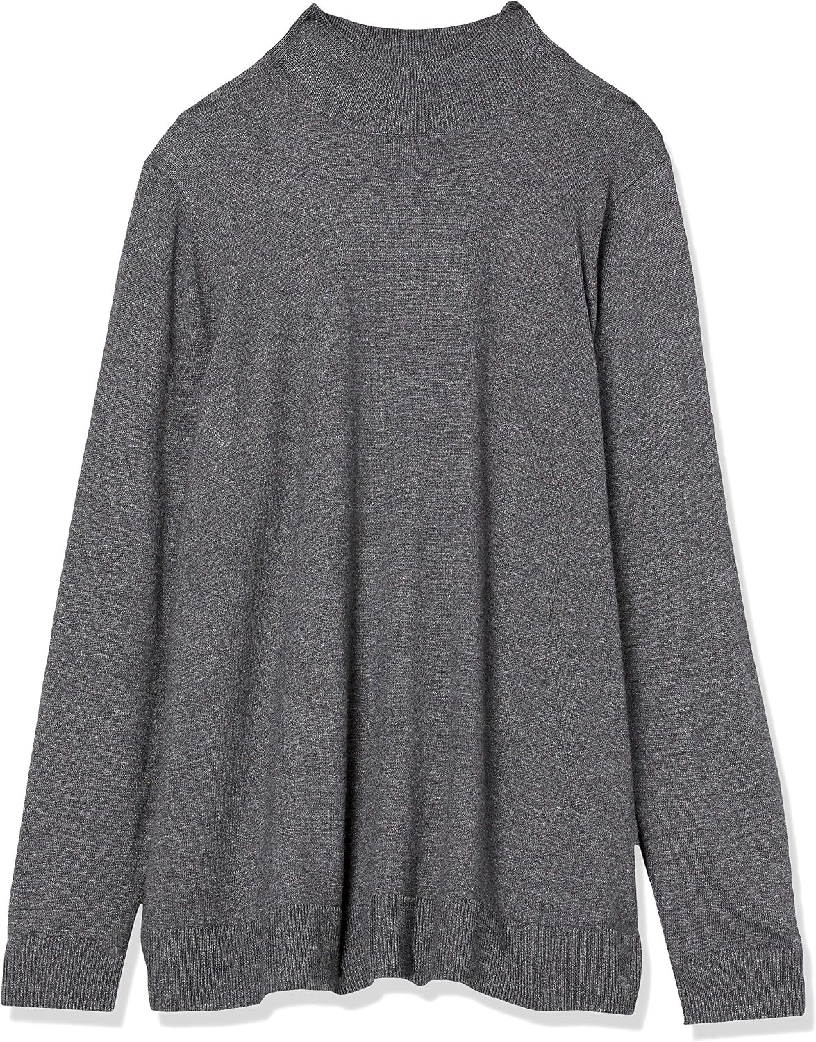 image:imageAmazon Essentials Womens Lightweight Mock Neck Pullover Sweater Regular Fit Available in Plus SizeCharcoal Heather