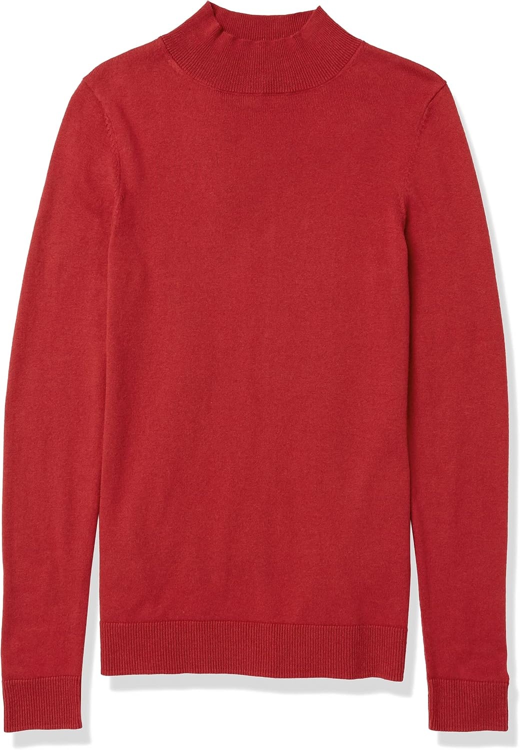 image:imageAmazon Essentials Womens Lightweight Mock Neck Pullover Sweater Regular Fit Available in Plus SizeDark Red