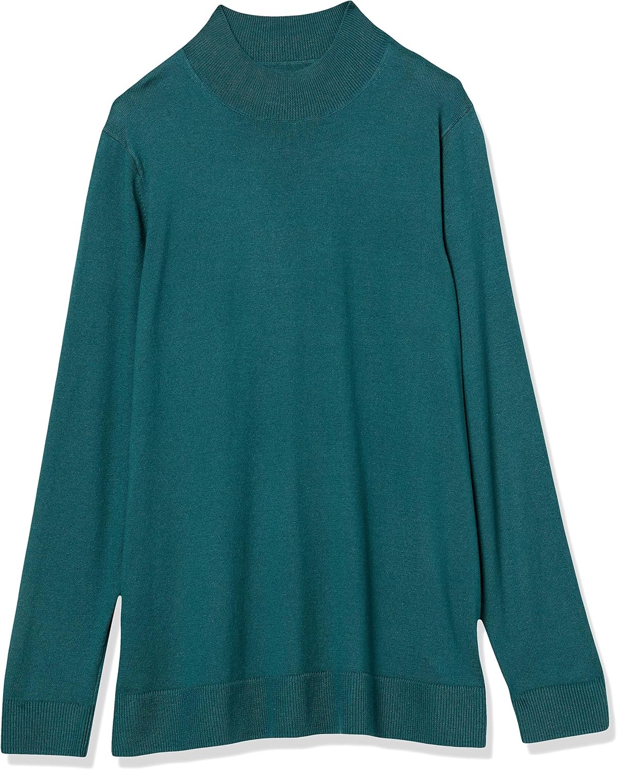 image:imageAmazon Essentials Womens Lightweight Mock Neck Pullover Sweater Regular Fit Available in Plus SizeForest Green