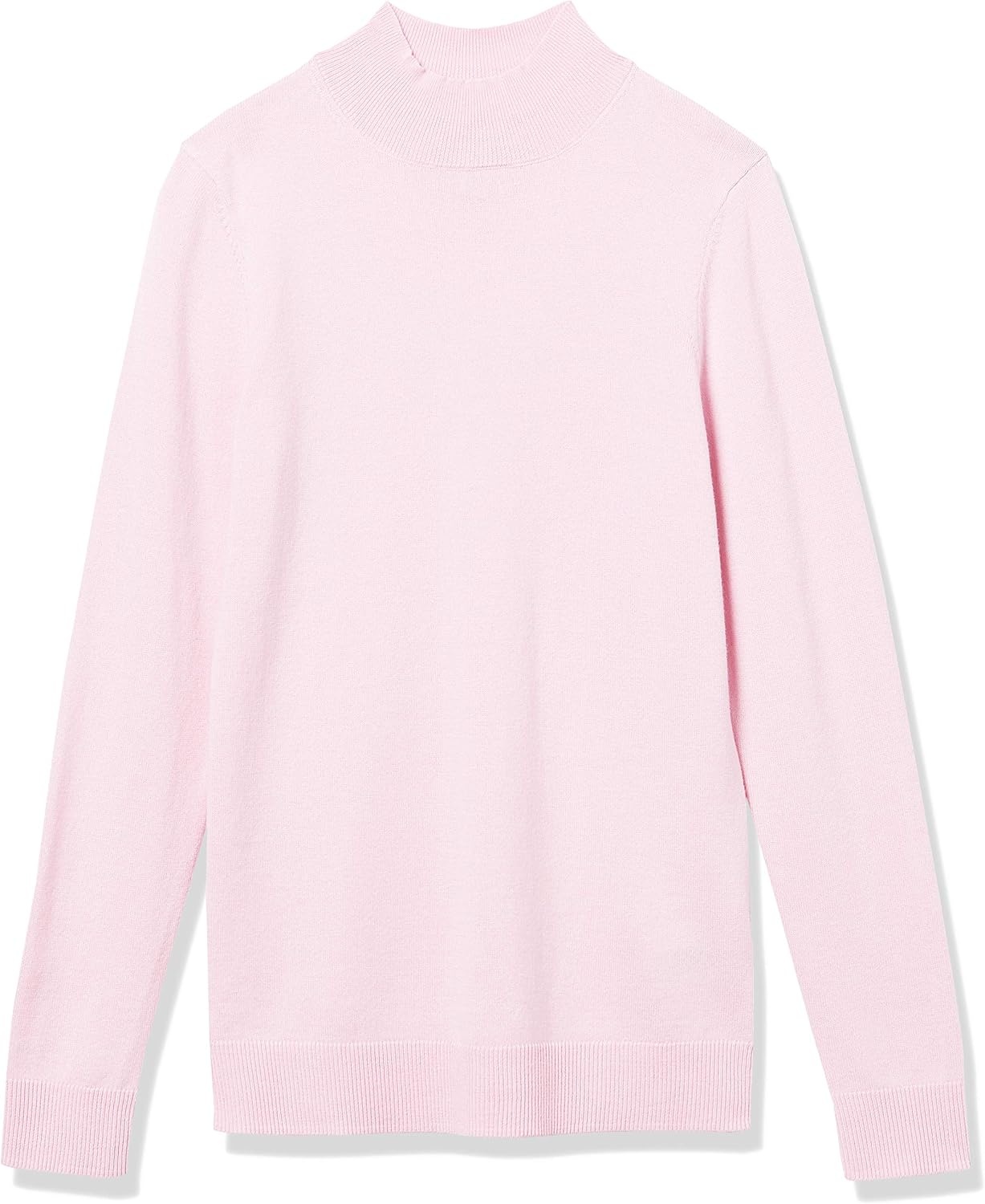 image:imageAmazon Essentials Womens Lightweight Mock Neck Pullover Sweater Regular Fit Available in Plus SizeLight Pink