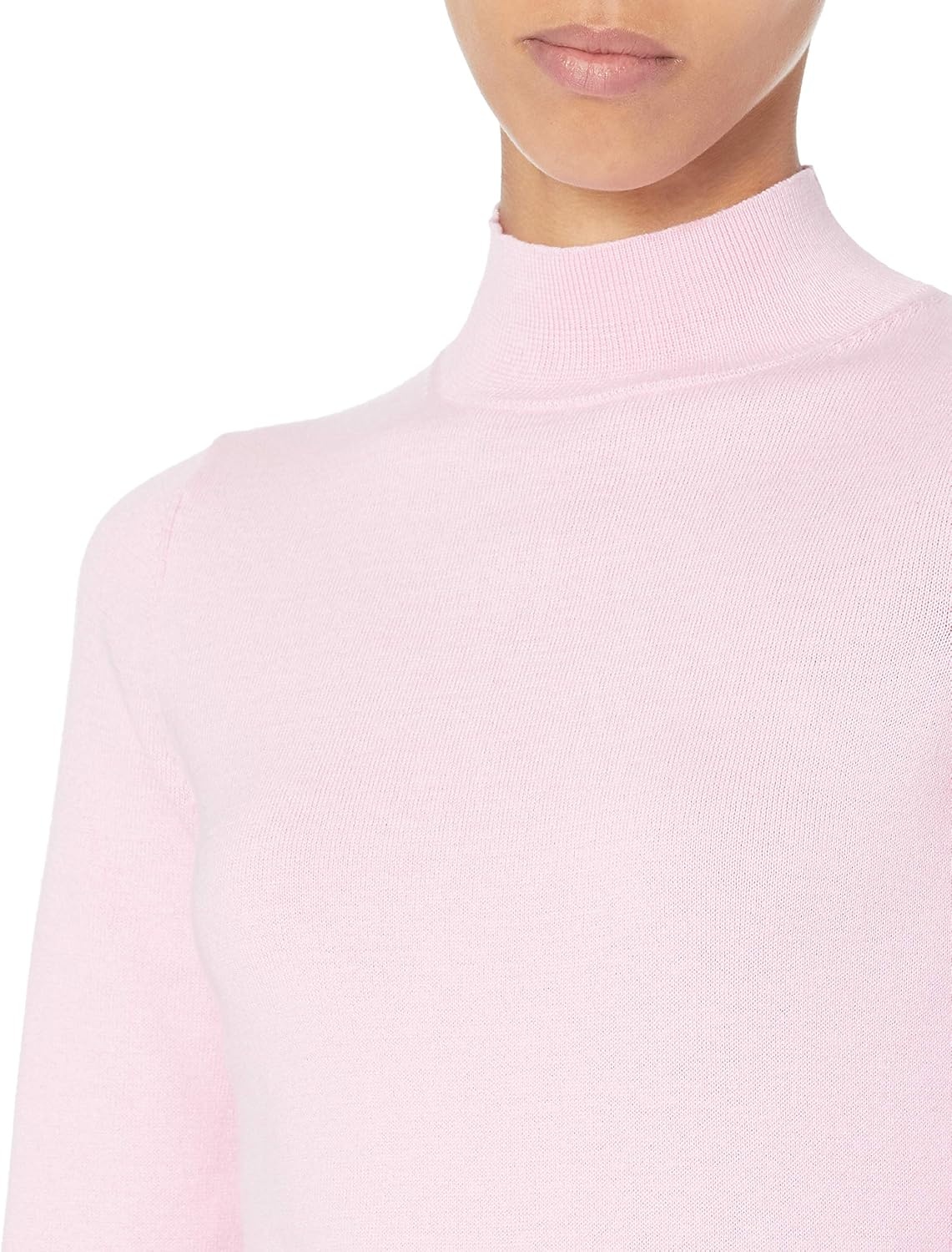 image:imageAmazon Essentials Womens Lightweight Mock Neck Pullover Sweater Regular Fit Available in Plus SizeLight Pink