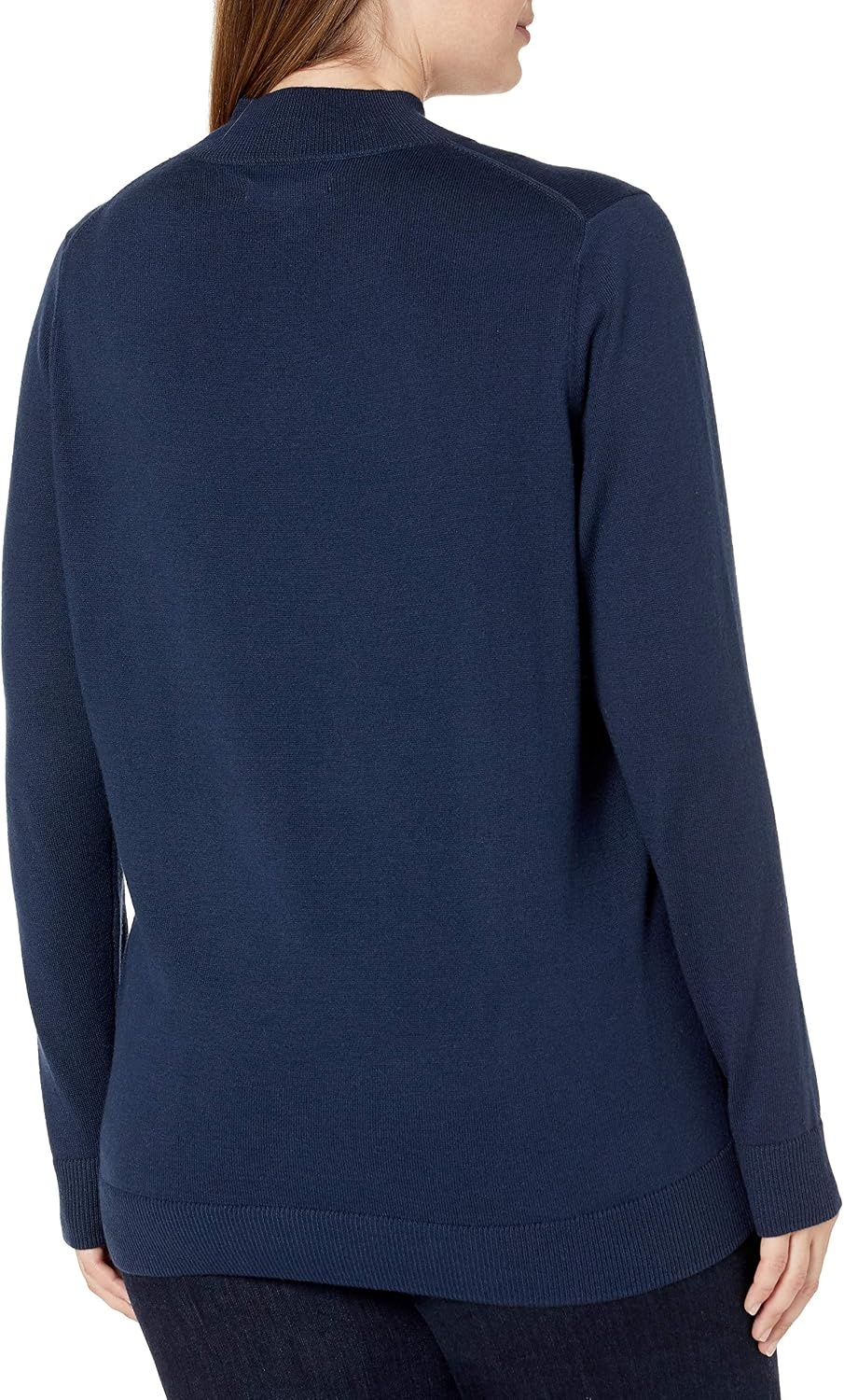 image:imageAmazon Essentials Womens Lightweight Mock Neck Pullover Sweater Regular Fit Available in Plus SizeNavy