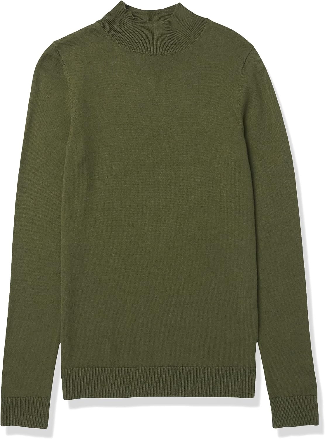 image:imageAmazon Essentials Womens Lightweight Mock Neck Pullover Sweater Regular Fit Available in Plus SizeOlive