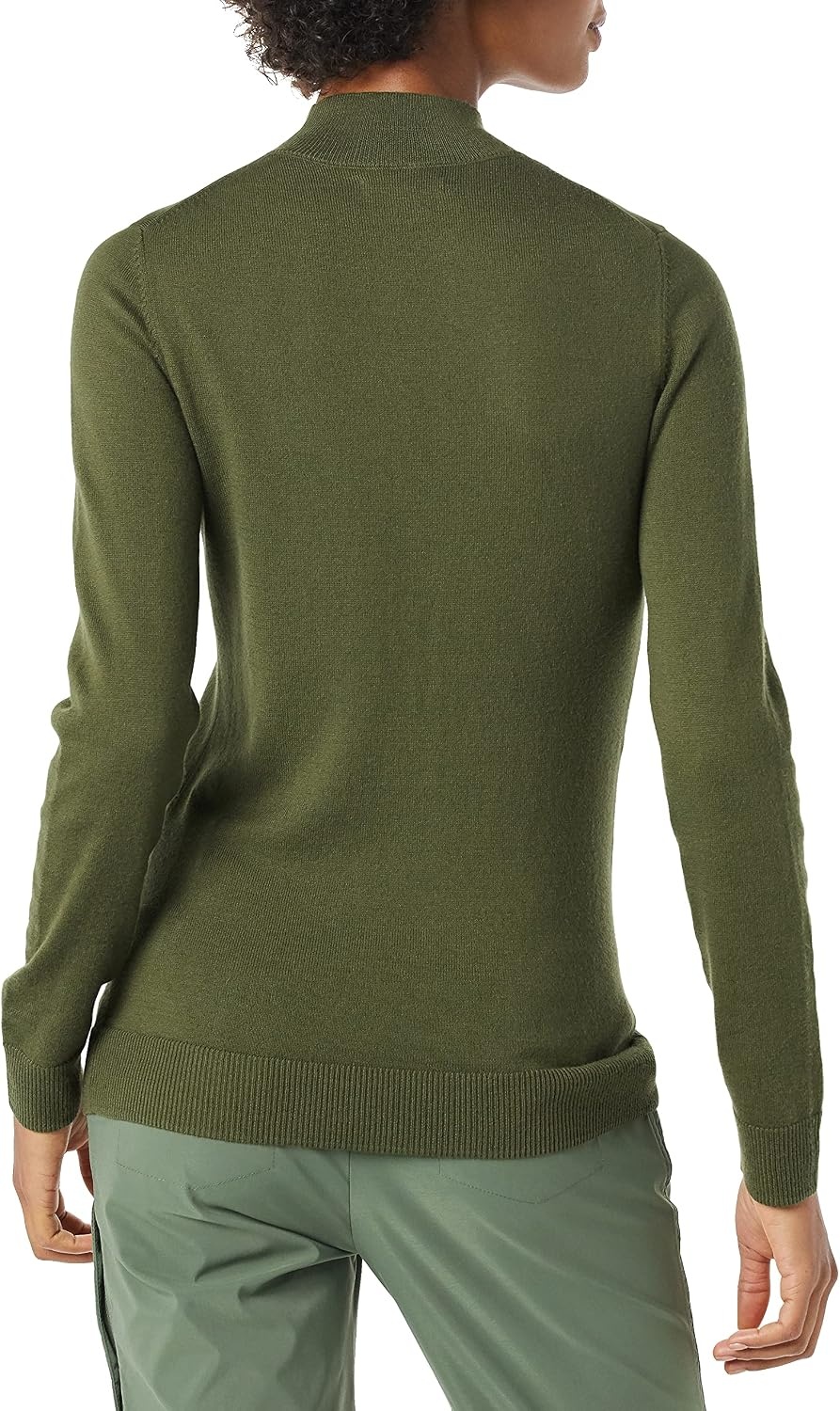 image:imageAmazon Essentials Womens Lightweight Mock Neck Pullover Sweater Regular Fit Available in Plus SizeOlive