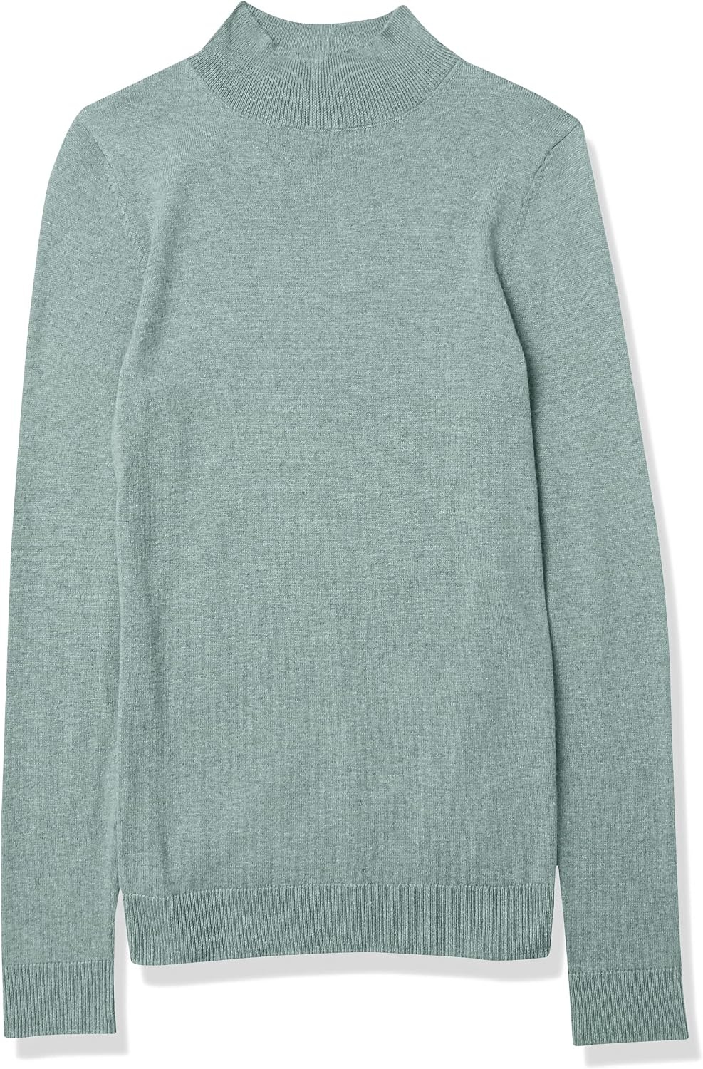 image:imageAmazon Essentials Womens Lightweight Mock Neck Pullover Sweater Regular Fit Available in Plus SizeSage Green Heather