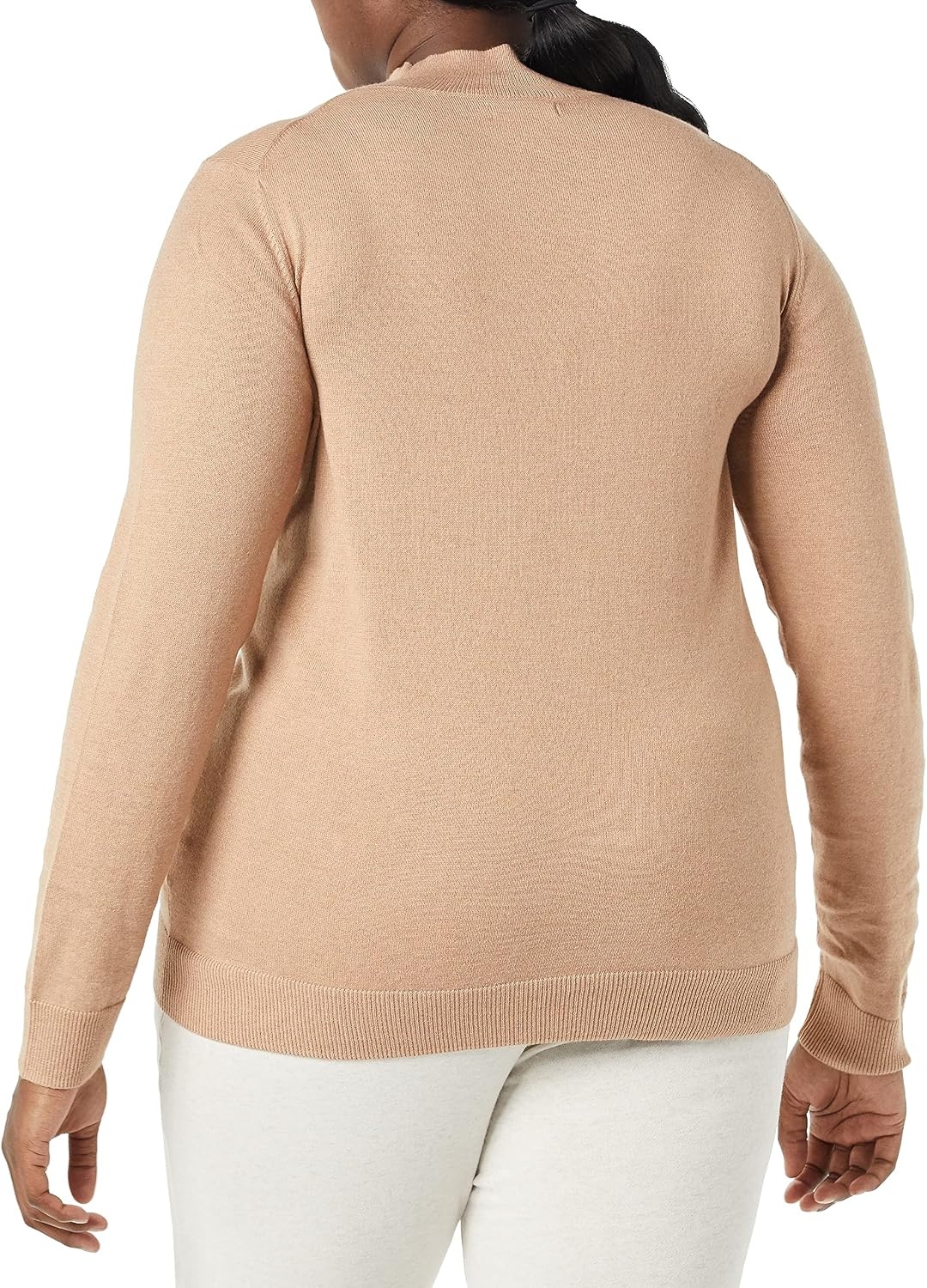 image:imageAmazon Essentials Womens Lightweight Mock Neck Pullover Sweater Regular Fit Available in Plus SizeTaupe Heather