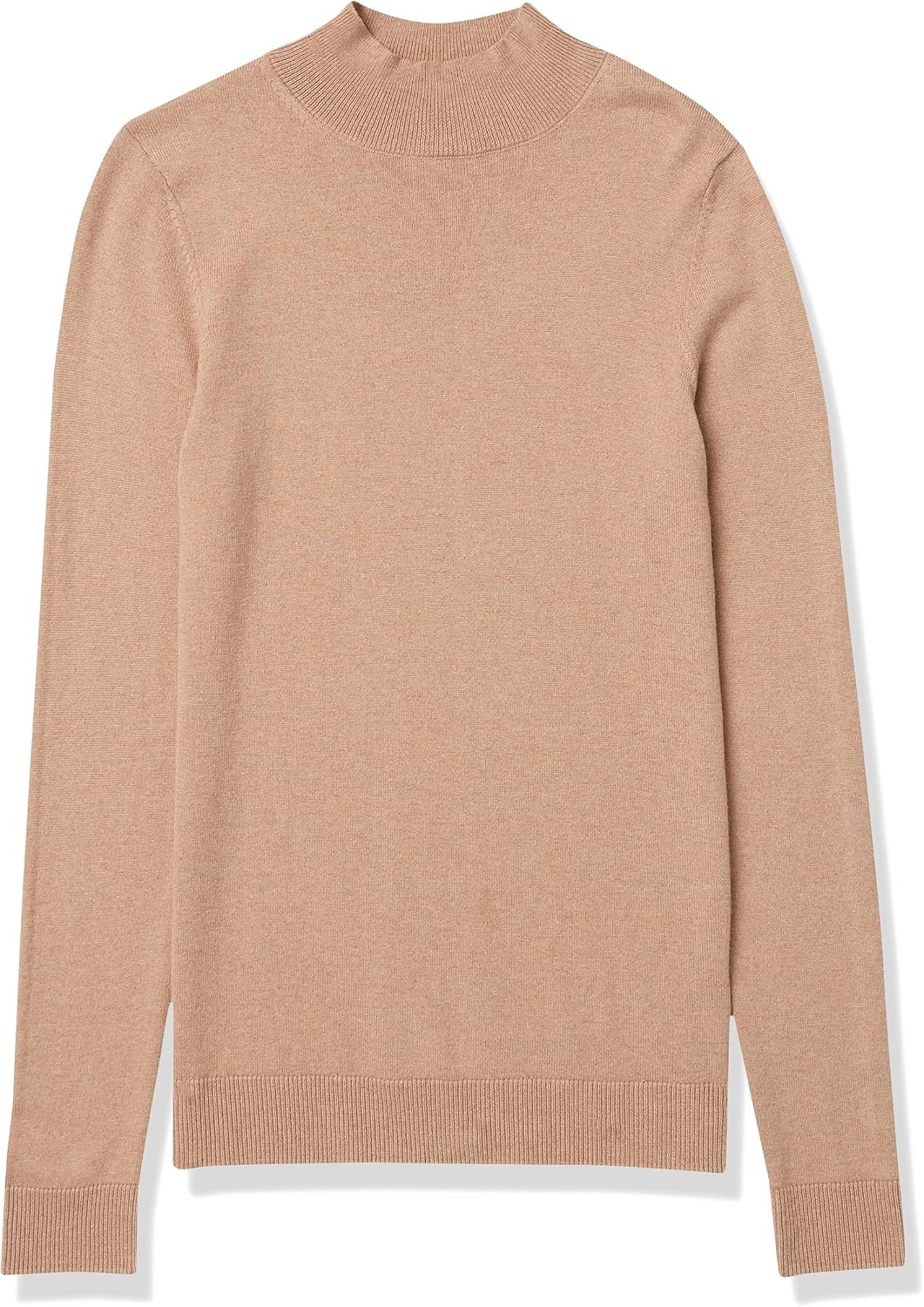 image:imageAmazon Essentials Womens Lightweight Mock Neck Pullover Sweater Regular Fit Available in Plus SizeTaupe Heather