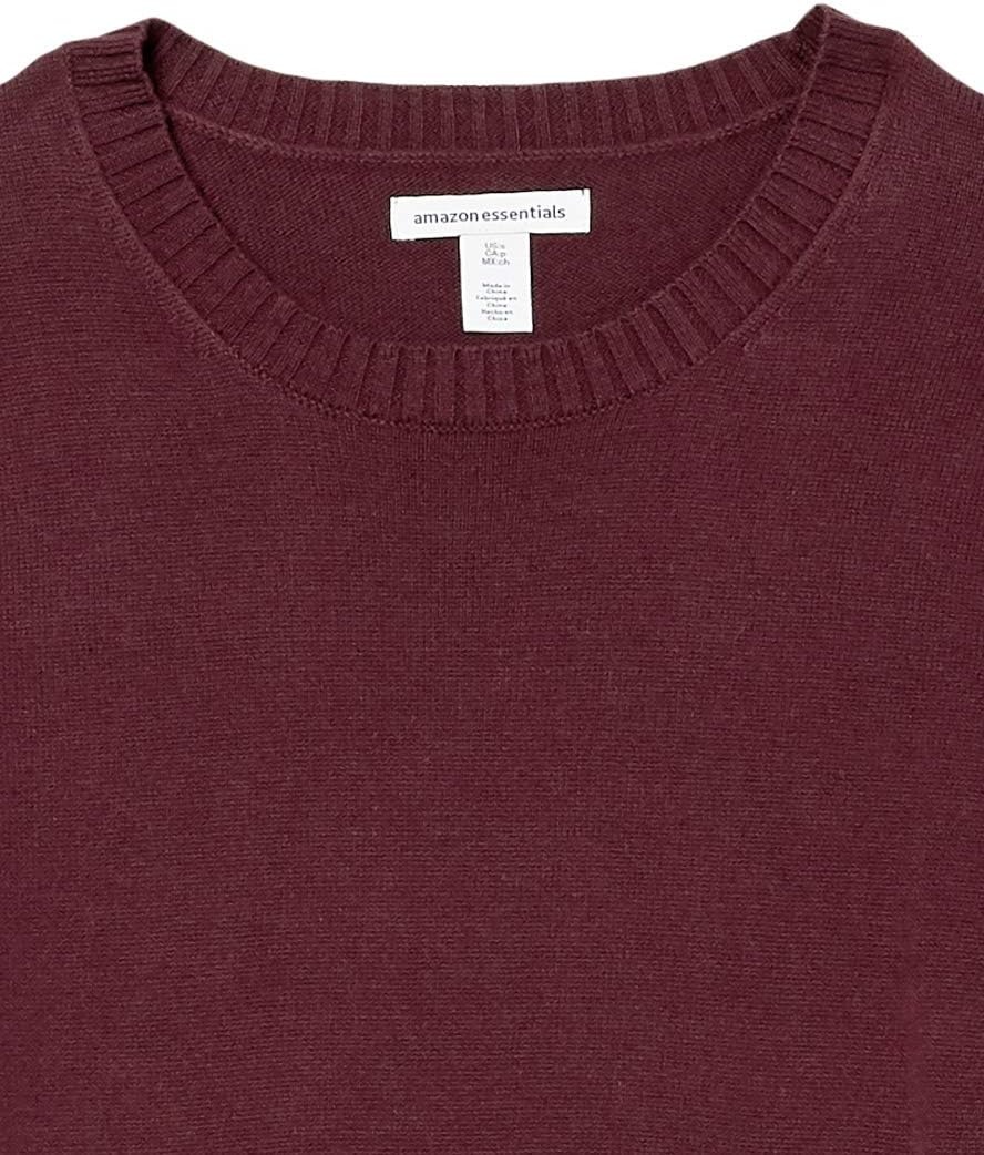 image:imageAmazon Essentials Womens Lightweight Soft Crewneck Sweater 100 Cotton PlusBurgundy