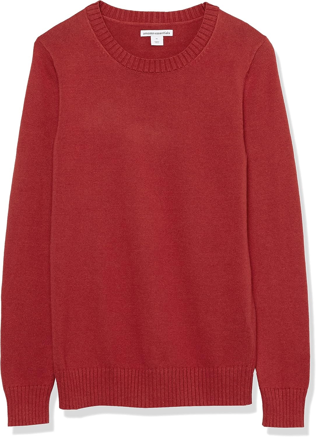 image:imageAmazon Essentials Womens Lightweight Soft Crewneck Sweater 100 Cotton PlusDark Red