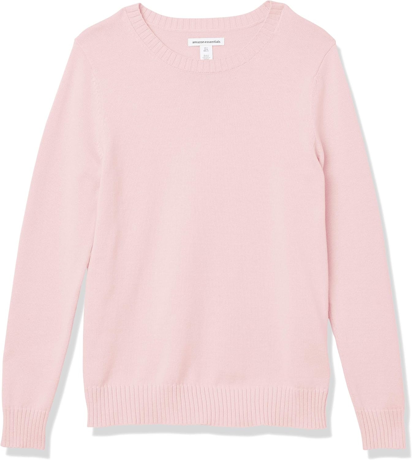 image:imageAmazon Essentials Womens Lightweight Soft Crewneck Sweater 100 Cotton PlusLight Pink