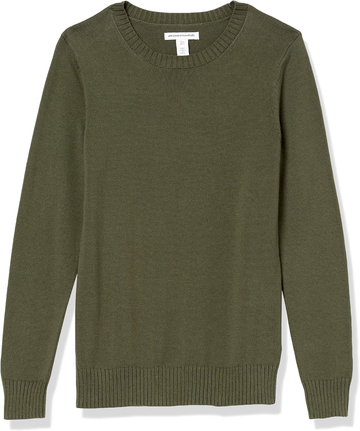 image:imageAmazon Essentials Womens Lightweight Soft Crewneck Sweater 100 Cotton PlusOlive