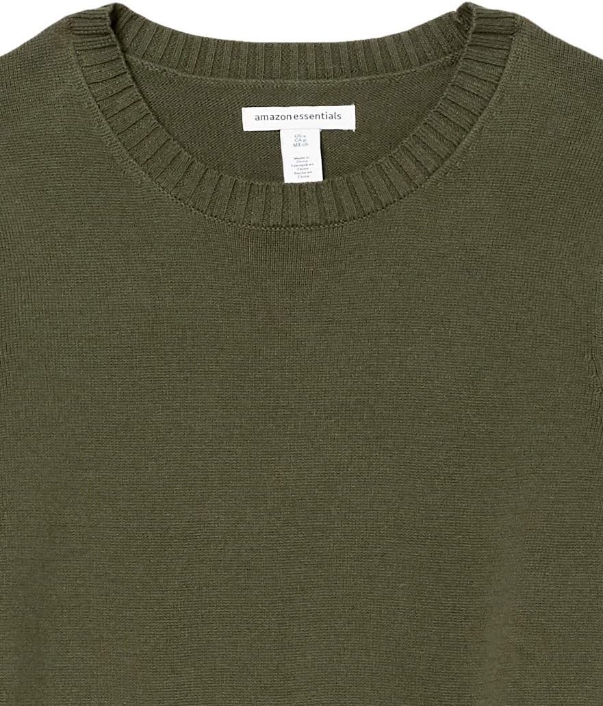 image:imageAmazon Essentials Womens Lightweight Soft Crewneck Sweater 100 Cotton PlusOlive