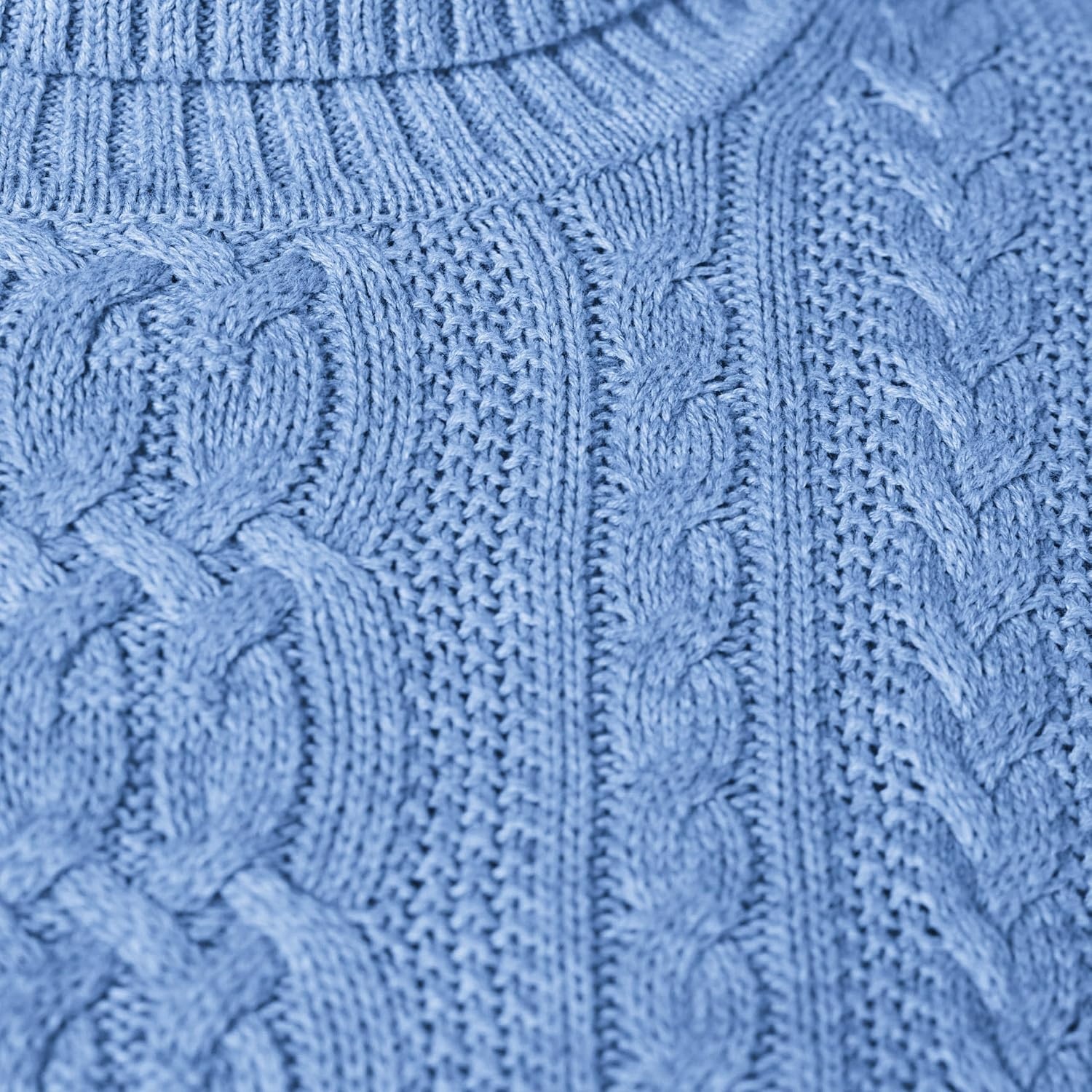 image:imageAmazon Essentials Womens Long Sleeve Fisherman Cable Knit Turtleneck Sweater Available in Plus SizeBlue