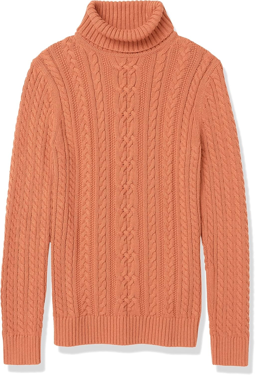 image:imageAmazon Essentials Womens Long Sleeve Fisherman Cable Knit Turtleneck Sweater Available in Plus SizeCaramel