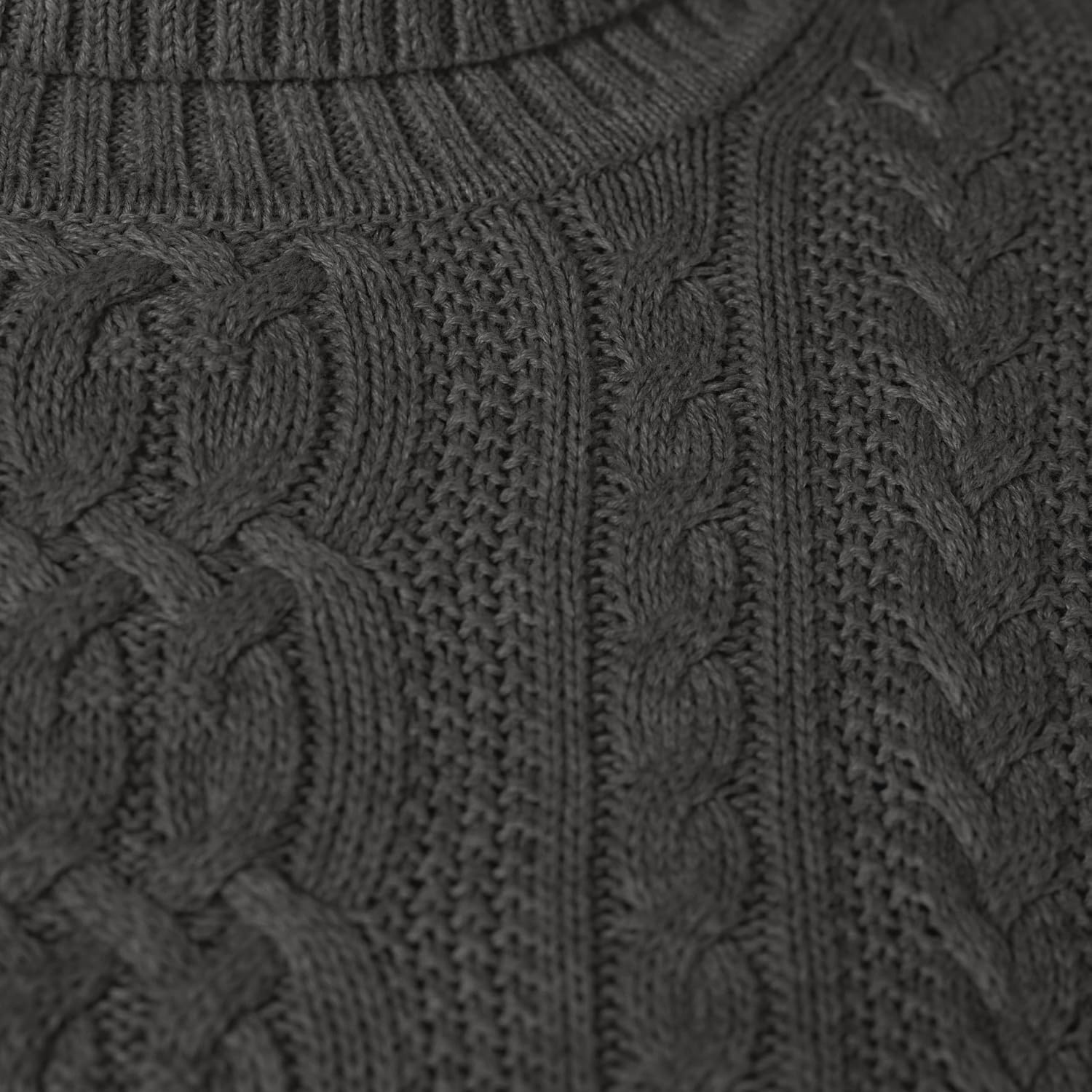 image:imageAmazon Essentials Womens Long Sleeve Fisherman Cable Knit Turtleneck Sweater Available in Plus SizeCharcoal Heather