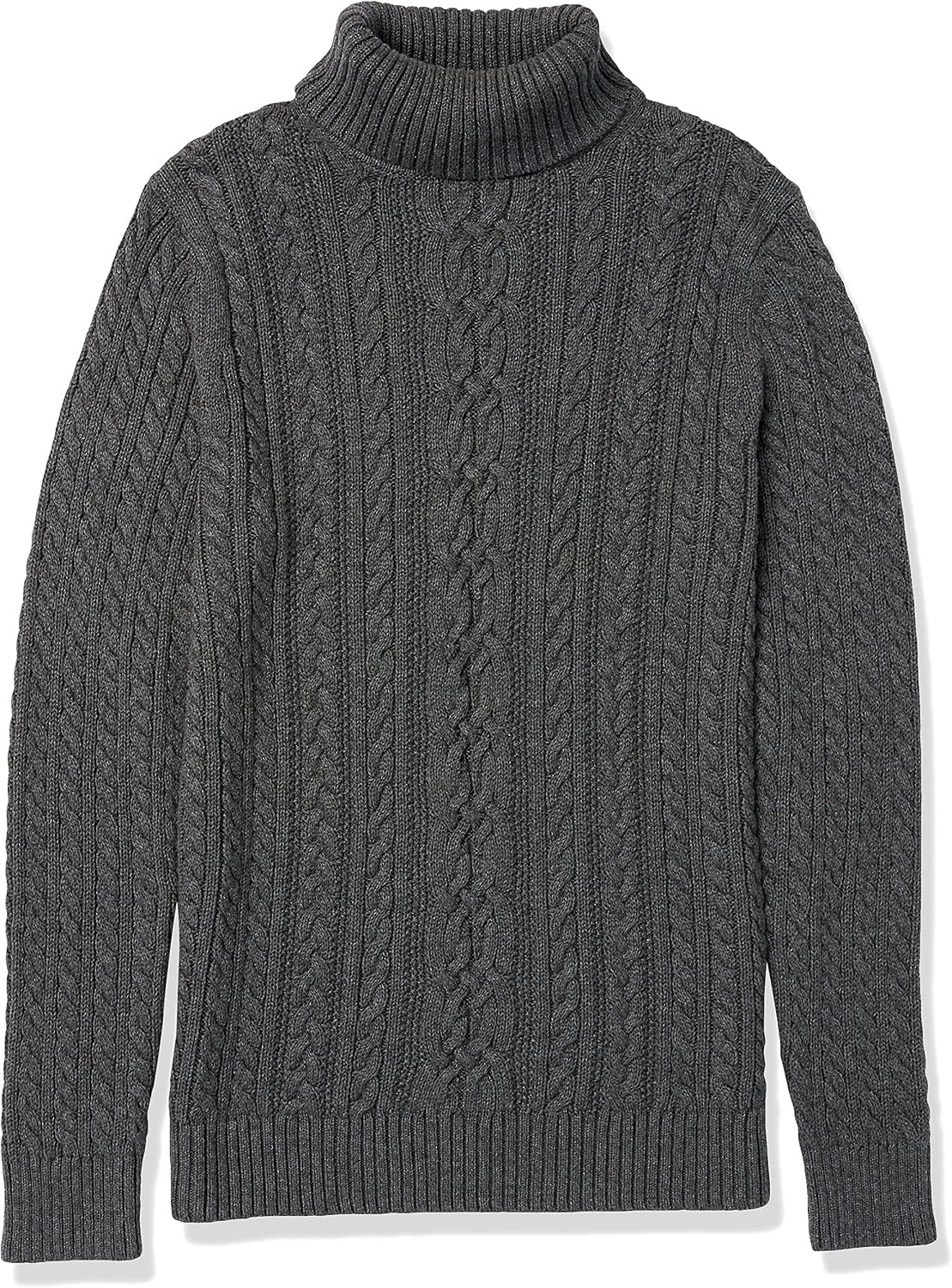 image:imageAmazon Essentials Womens Long Sleeve Fisherman Cable Knit Turtleneck Sweater Available in Plus SizeCharcoal Heather