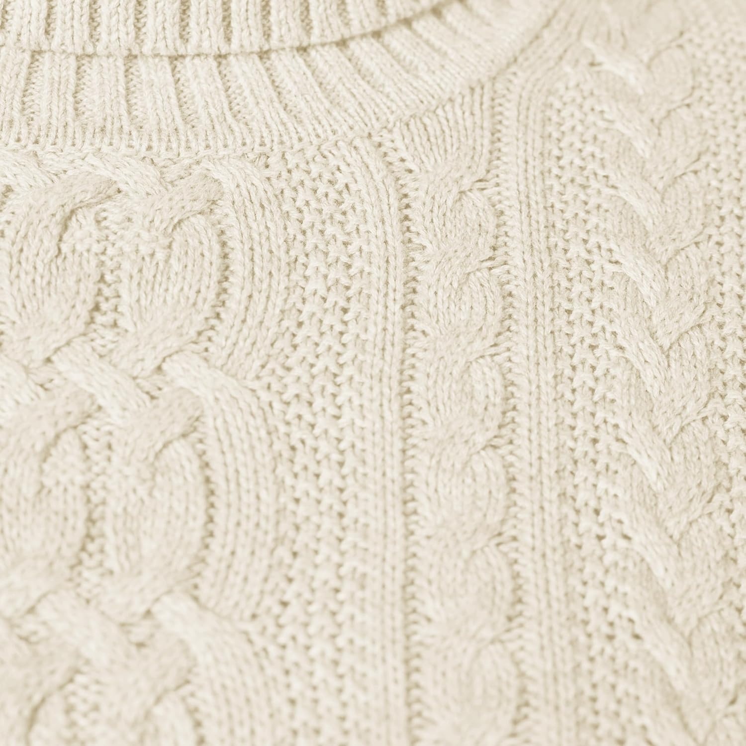 image:imageAmazon Essentials Womens Long Sleeve Fisherman Cable Knit Turtleneck Sweater Available in Plus SizeCream