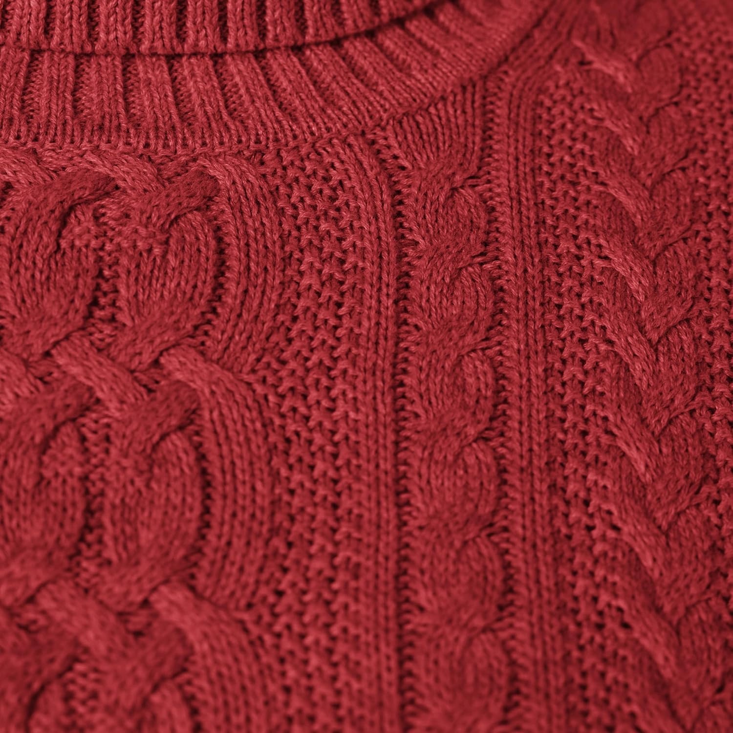 image:imageAmazon Essentials Womens Long Sleeve Fisherman Cable Knit Turtleneck Sweater Available in Plus SizeDark Red