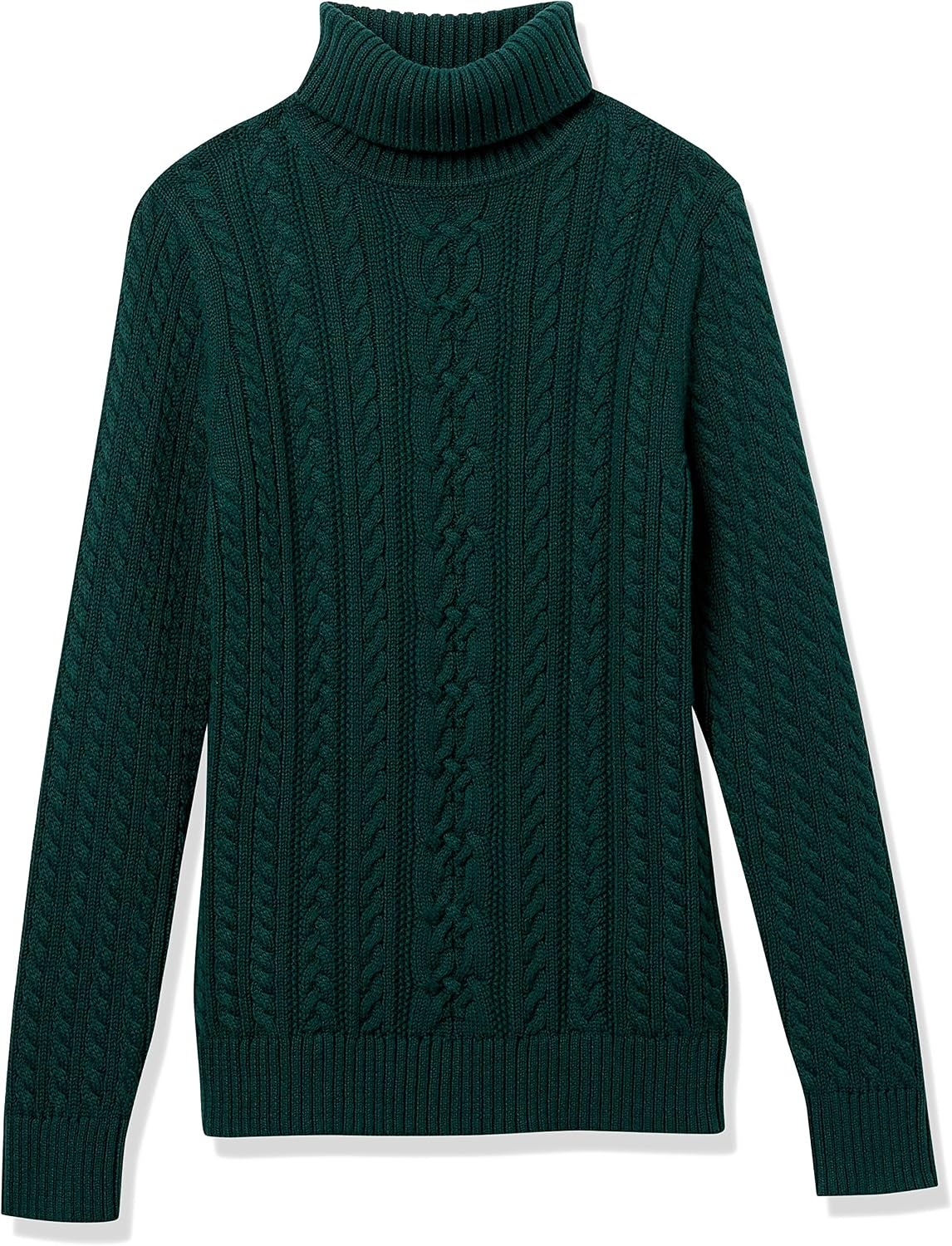 image:imageAmazon Essentials Womens Long Sleeve Fisherman Cable Knit Turtleneck Sweater Available in Plus SizeForest Green