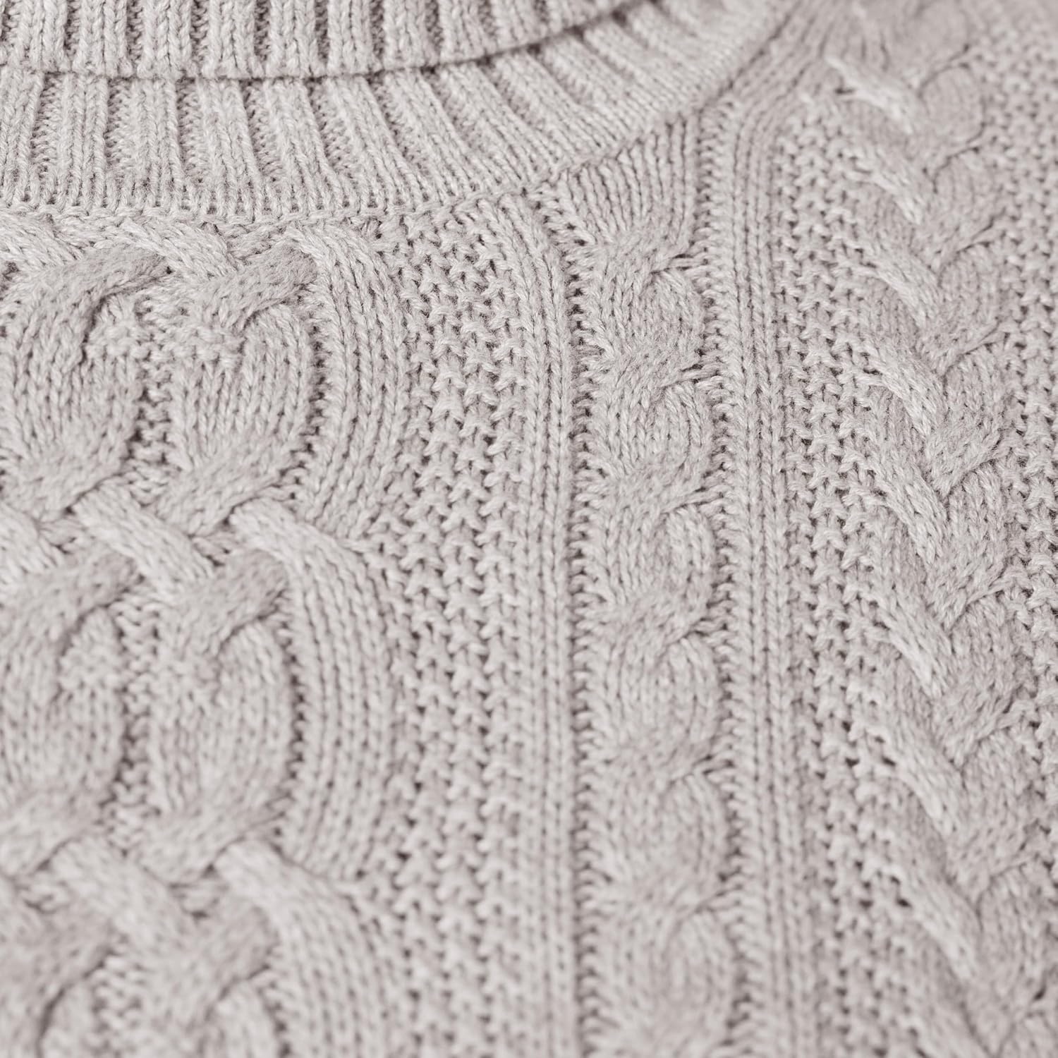 image:imageAmazon Essentials Womens Long Sleeve Fisherman Cable Knit Turtleneck Sweater Available in Plus SizeLight Grey Heather