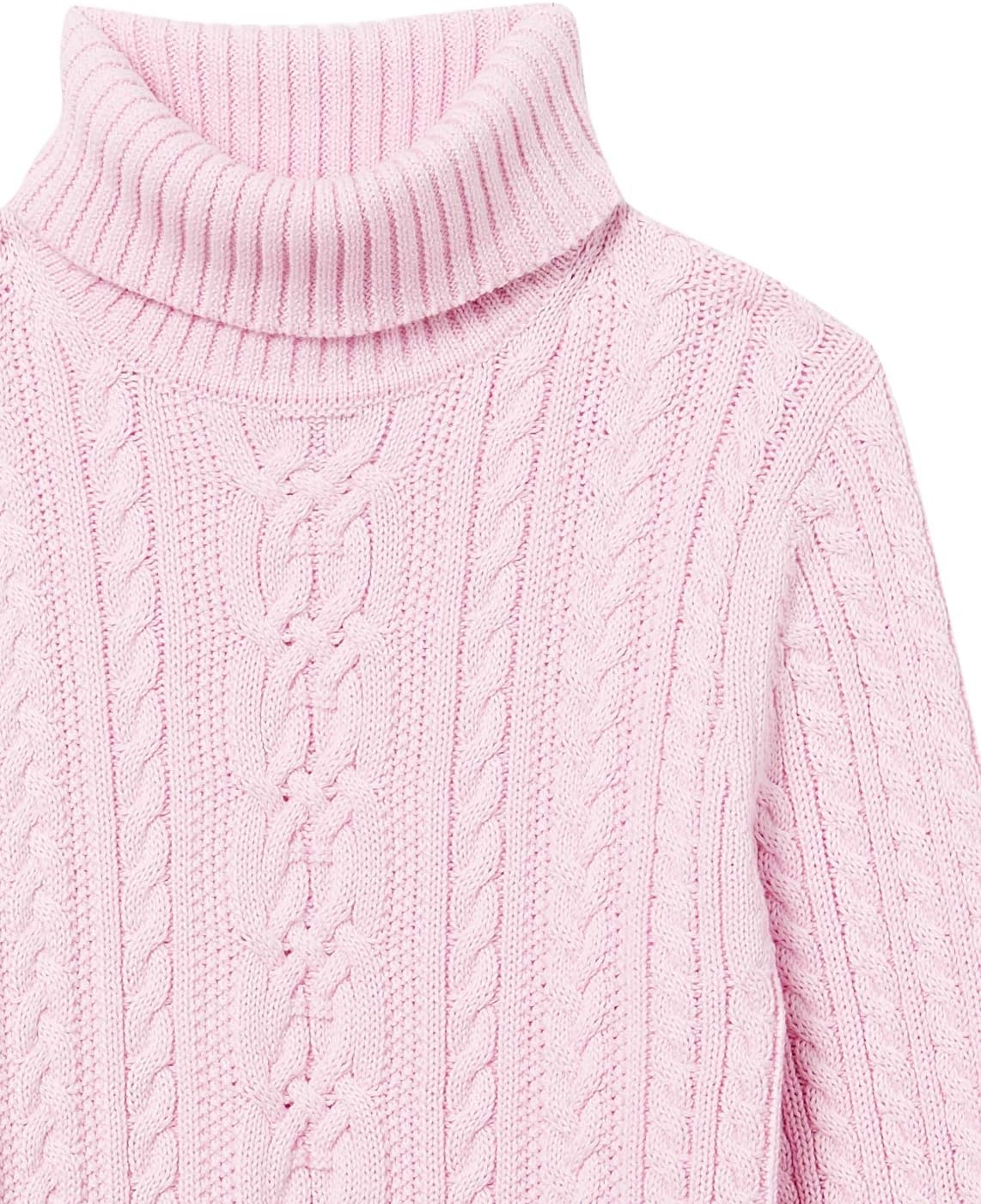 image:imageAmazon Essentials Womens Long Sleeve Fisherman Cable Knit Turtleneck Sweater Available in Plus SizeLight Pink