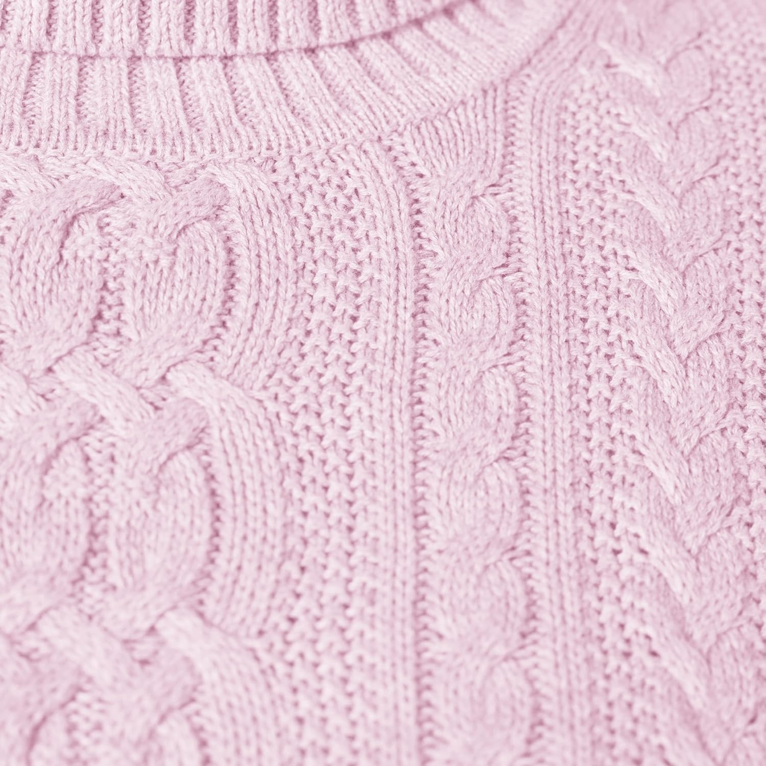image:imageAmazon Essentials Womens Long Sleeve Fisherman Cable Knit Turtleneck Sweater Available in Plus SizeLight Pink