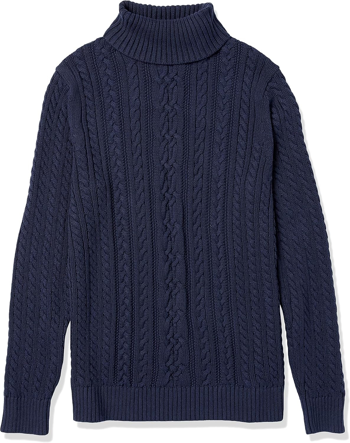 image:imageAmazon Essentials Womens Long Sleeve Fisherman Cable Knit Turtleneck Sweater Available in Plus SizeNavy