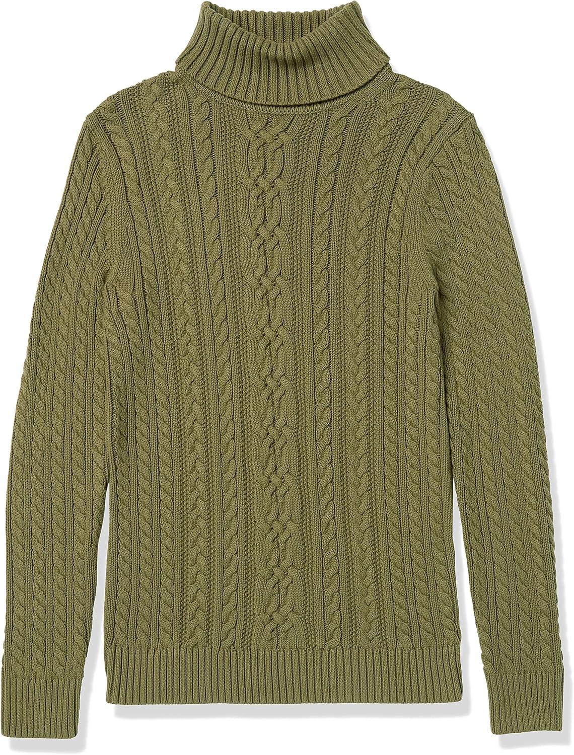 image:imageAmazon Essentials Womens Long Sleeve Fisherman Cable Knit Turtleneck Sweater Available in Plus SizeOlive