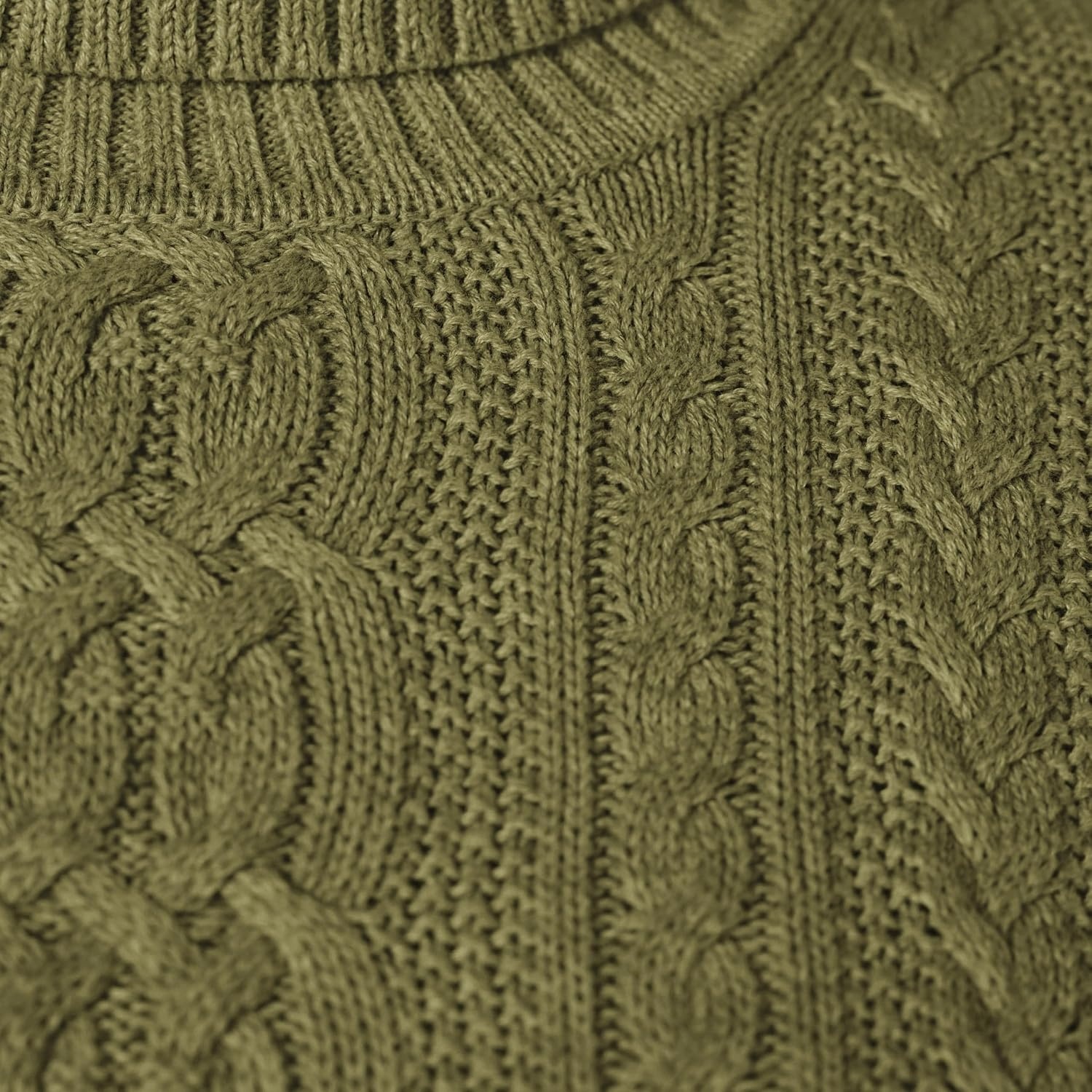 image:imageAmazon Essentials Womens Long Sleeve Fisherman Cable Knit Turtleneck Sweater Available in Plus SizeOlive