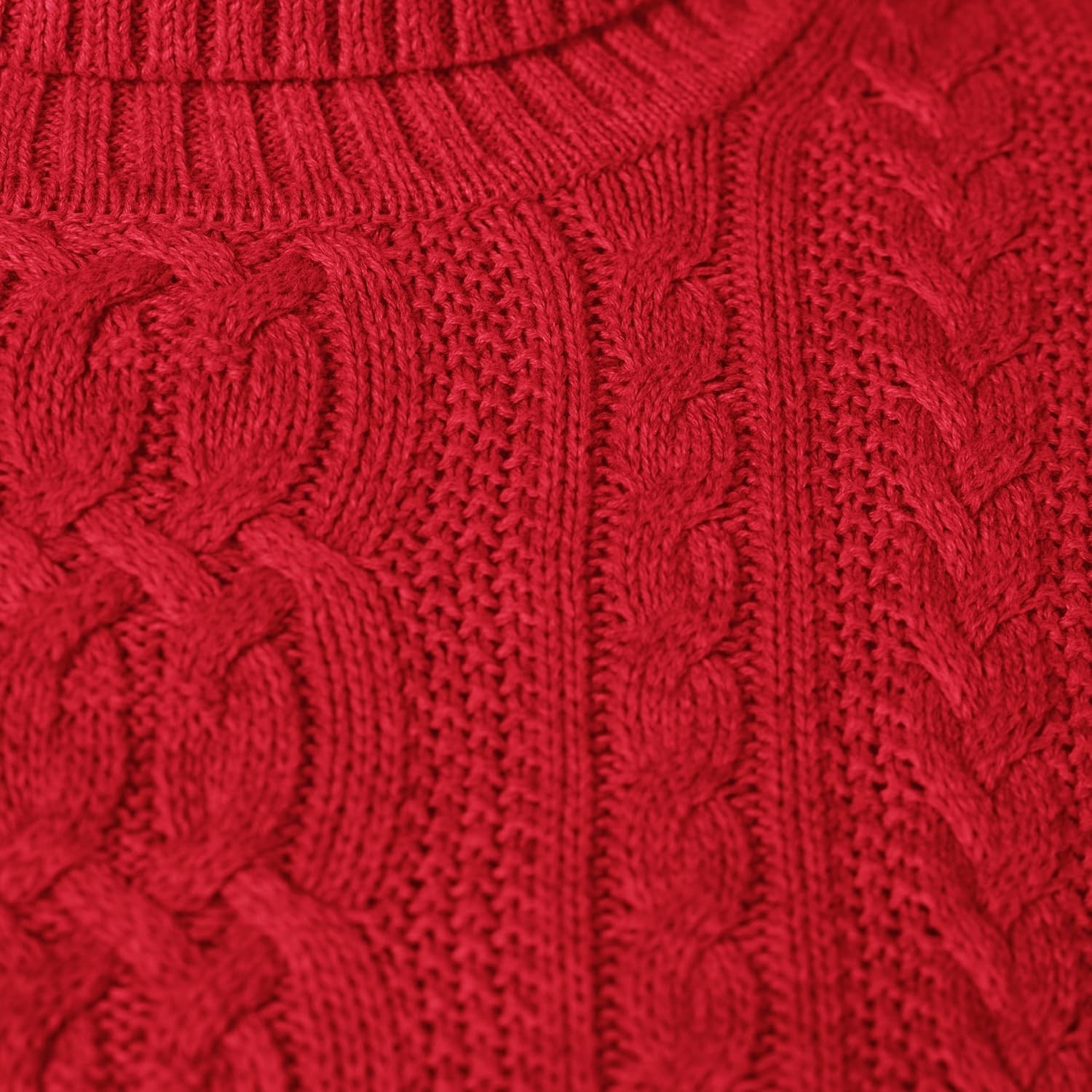 image:imageAmazon Essentials Womens Long Sleeve Fisherman Cable Knit Turtleneck Sweater Available in Plus SizeRed