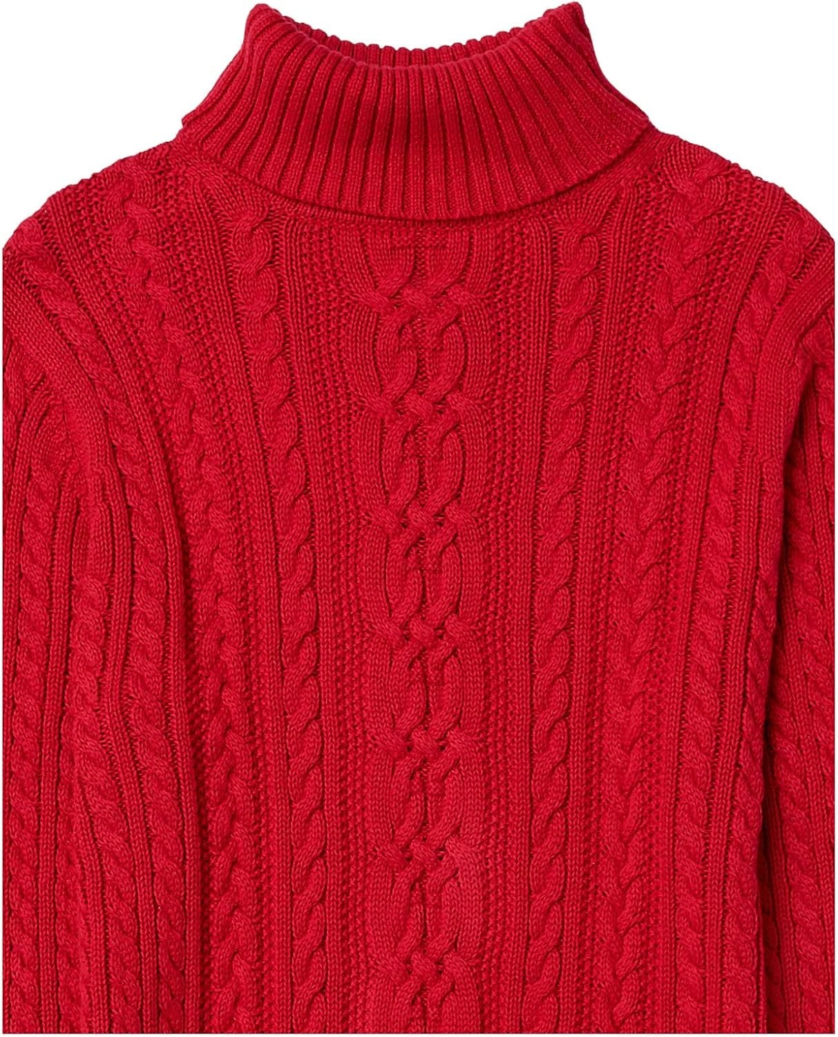 image:imageAmazon Essentials Womens Long Sleeve Fisherman Cable Knit Turtleneck Sweater Available in Plus SizeRed